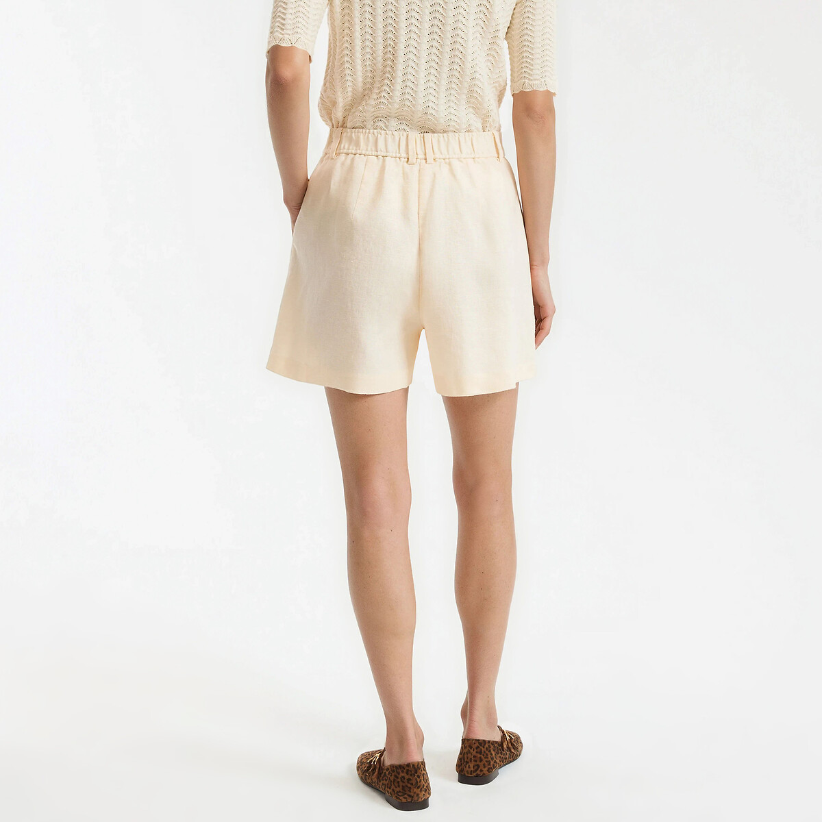 Short en lin jaune pastel, LA REDOUTE COLLECTIONS