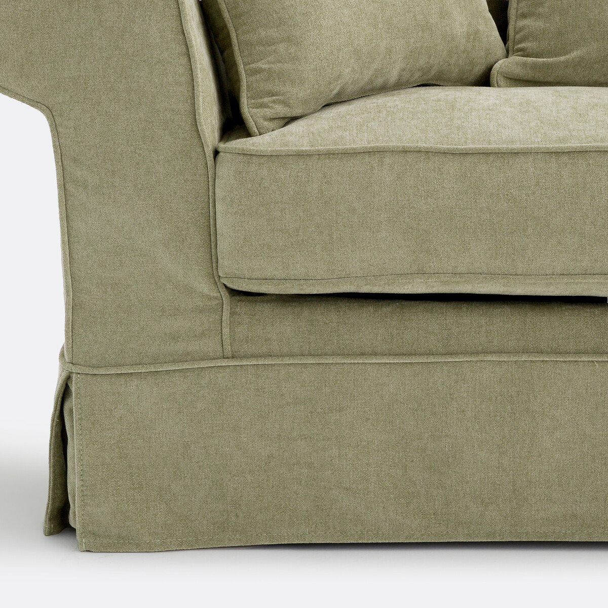 Canapé 2, 3, ou 4 places, déhoussable, en polyester chiné, ADELIA vert eucalyptus, LA REDOUTE INTERIEURS