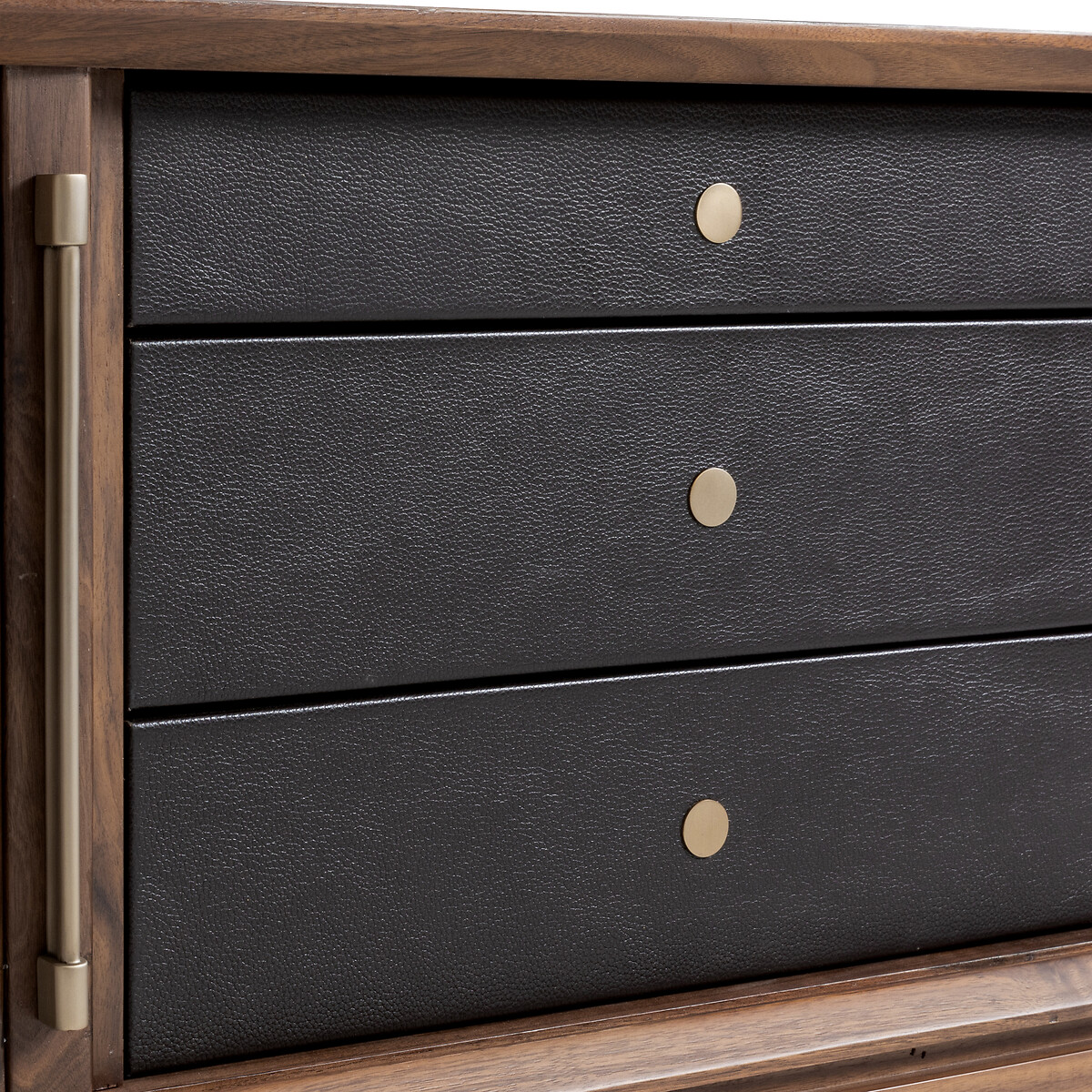 Liamca TV Stand in Walnut Veneer and Leather walnut, AM.PM