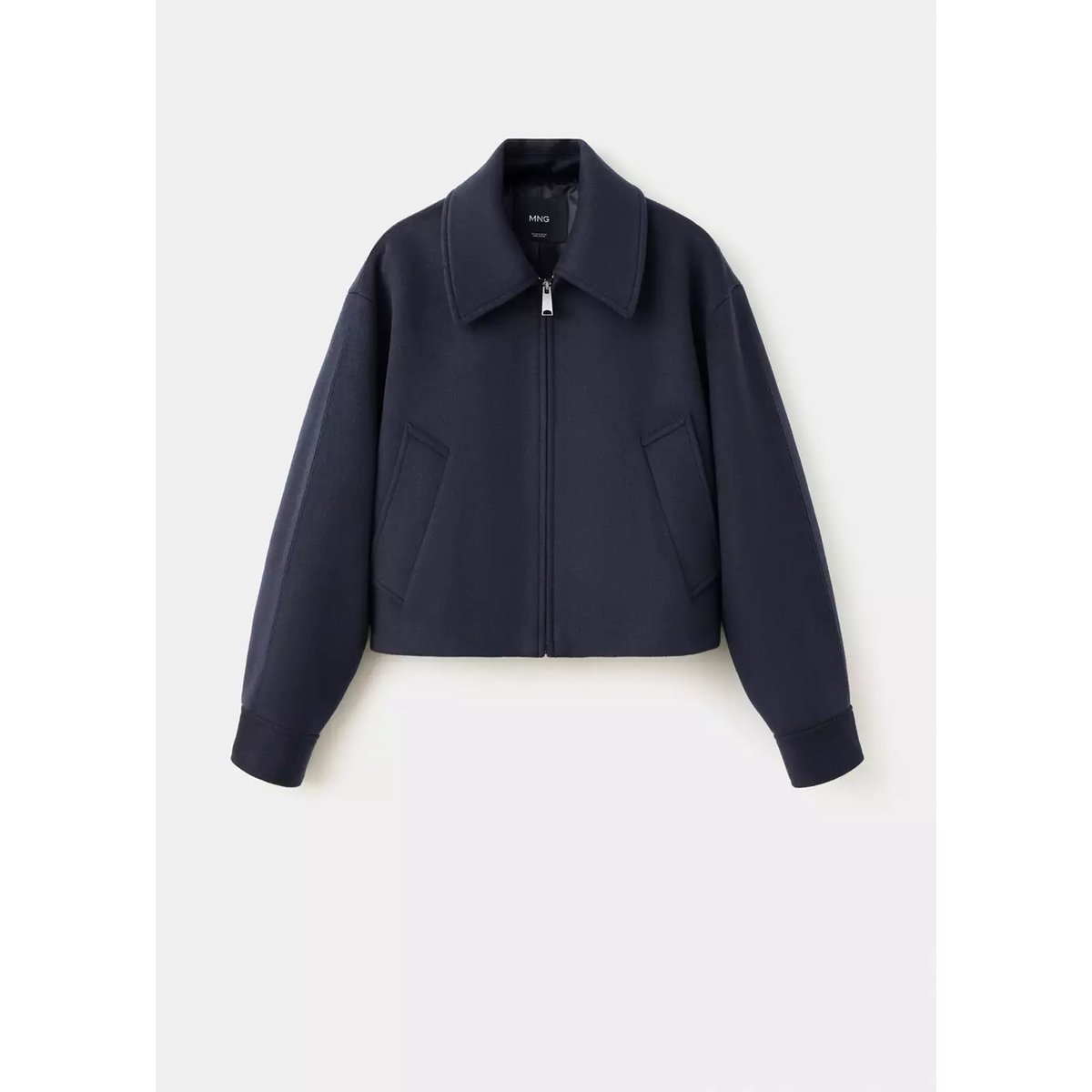 Veste bomber laine bleu marine, MANGO