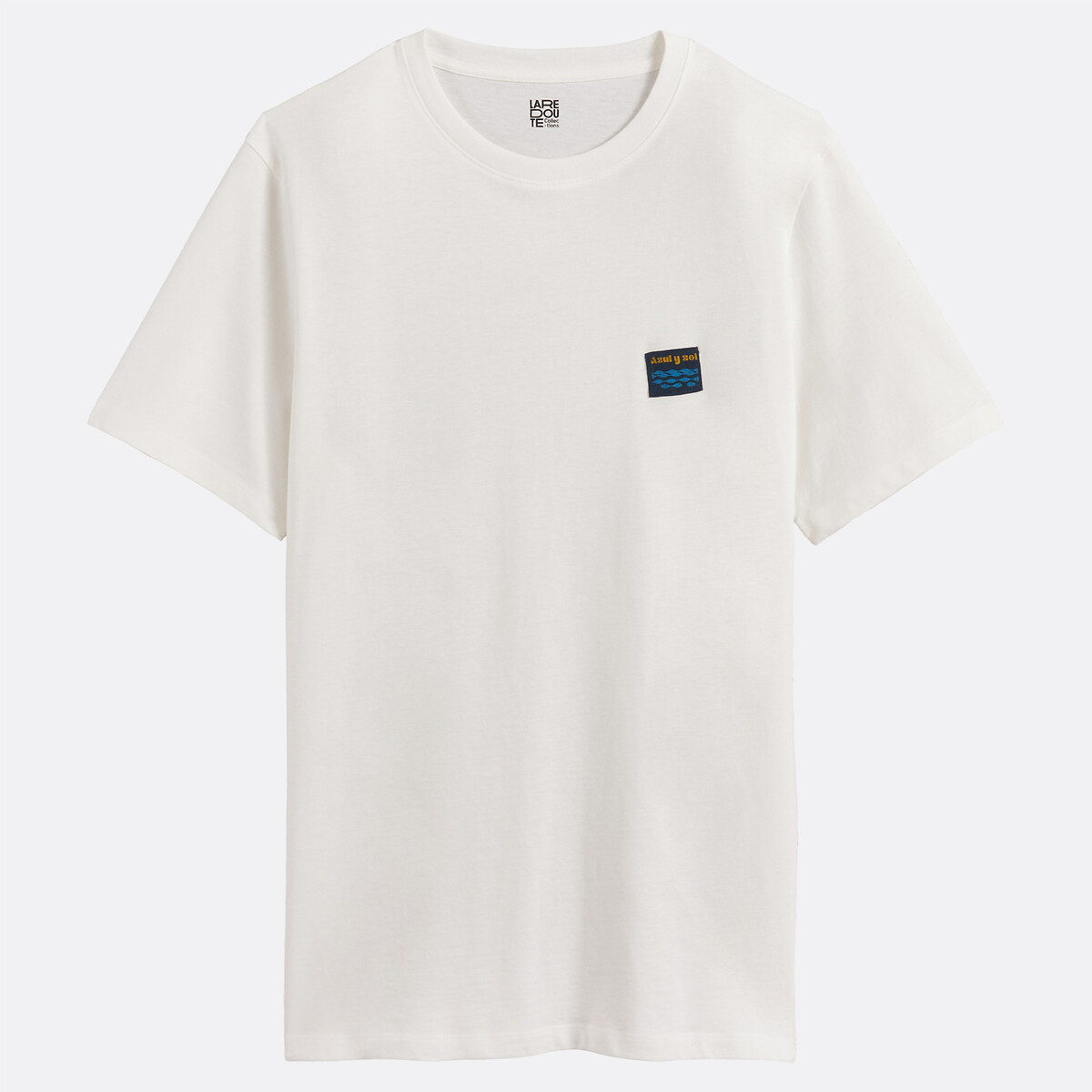 Camiseta regular fit con parche en el pecho con olas crudo, LA REDOUTE COLLECTIONS