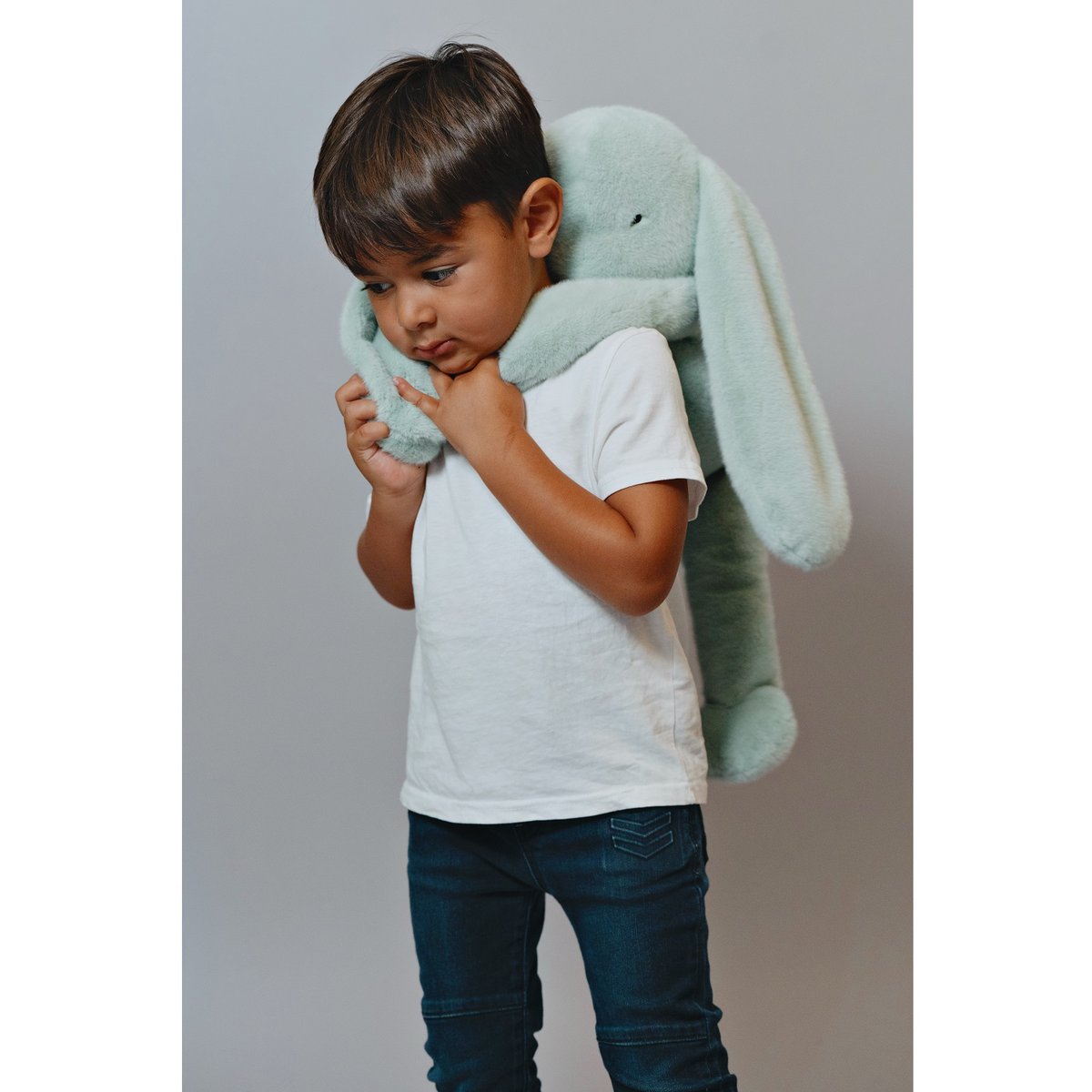 Peluche Lapin MELOE 56 cm vert sauge, MAILOU TRADITION