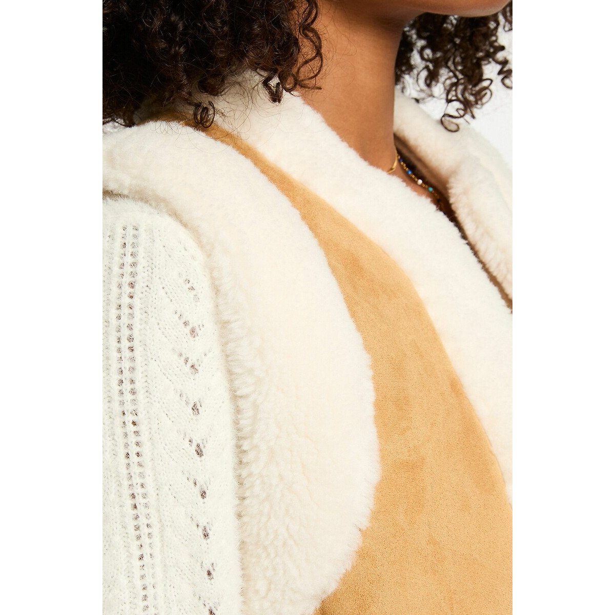Straight Sleeveless Jacket camel, MORGAN