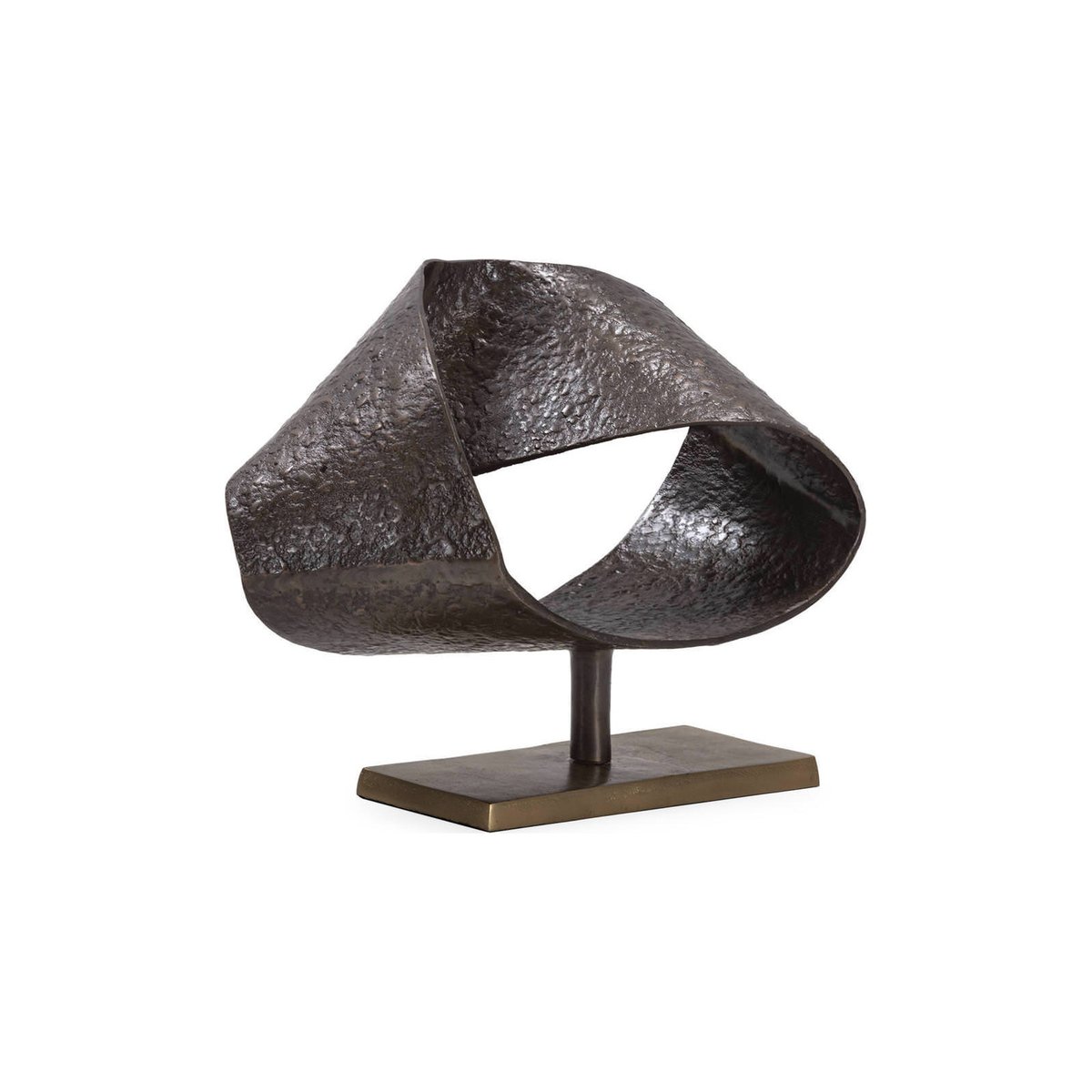 Sculpture abstraite figurative en métal bronze vieilli et laiton vieilli, RECOLLECTION
