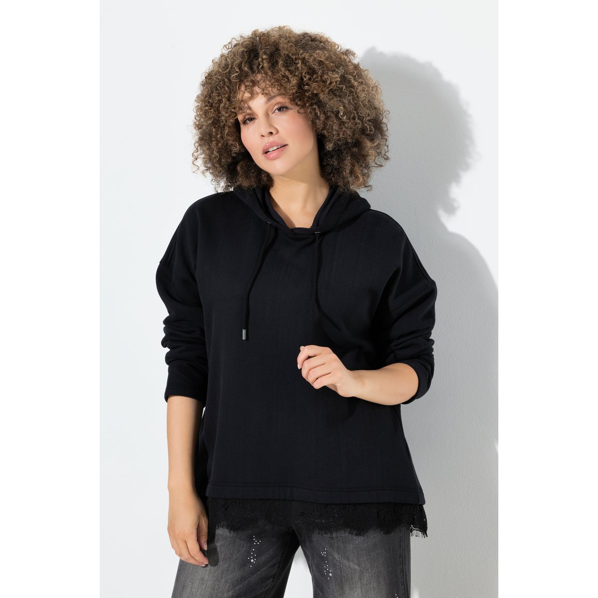 Sweat-shirt à capuche noir, ULLA POPKEN