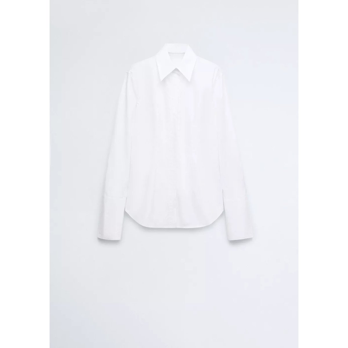 Chemise coton cintrée blanc, MANGO