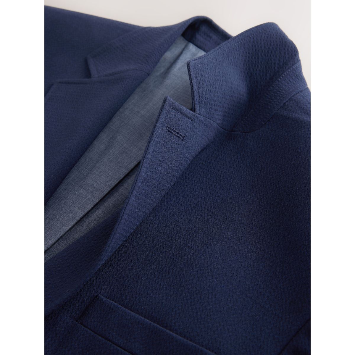 Veste de costume en seersucker texturé bleu marine, NEXT