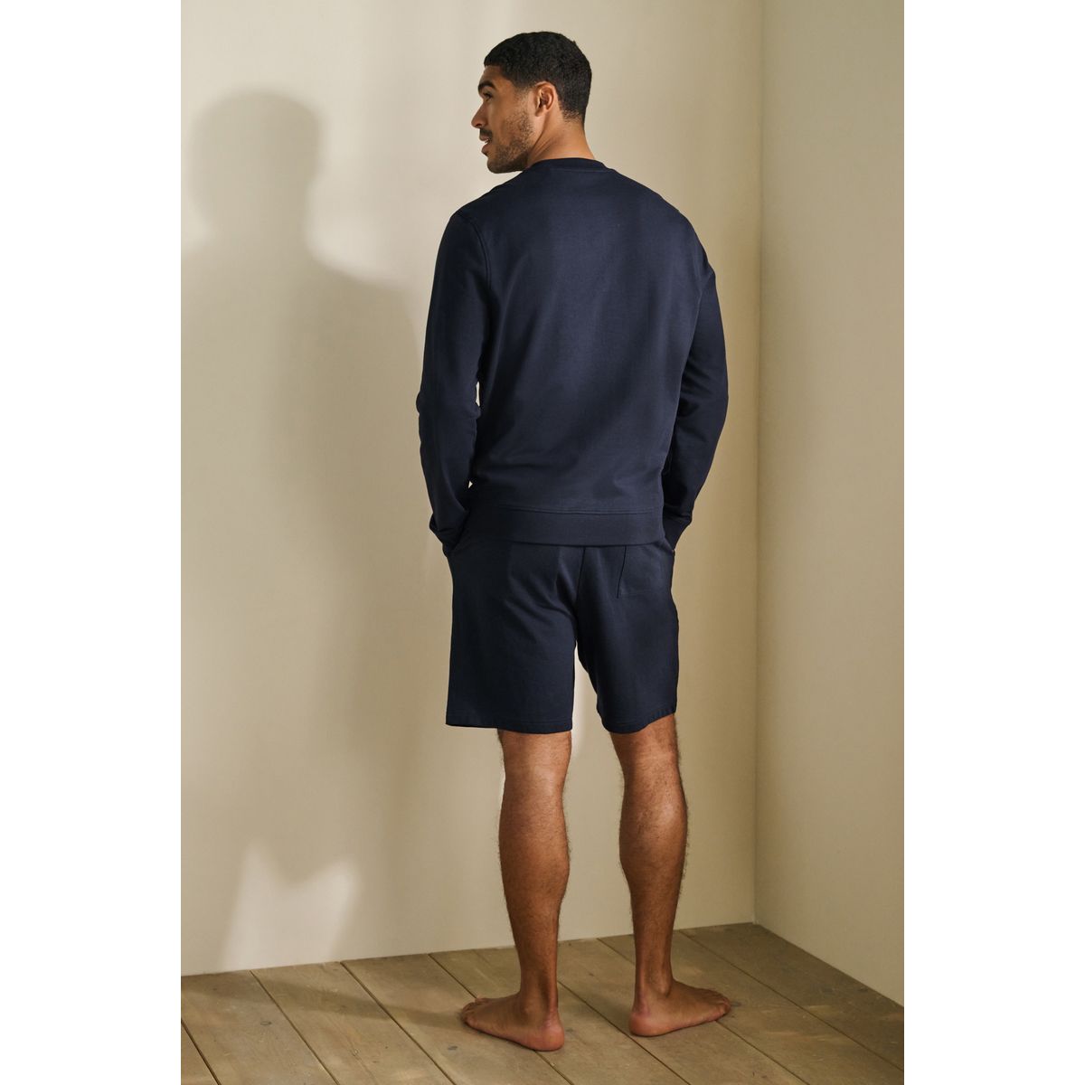 Sweat col rond léger, lot de 2 bleu marine/anthracite, NEXT