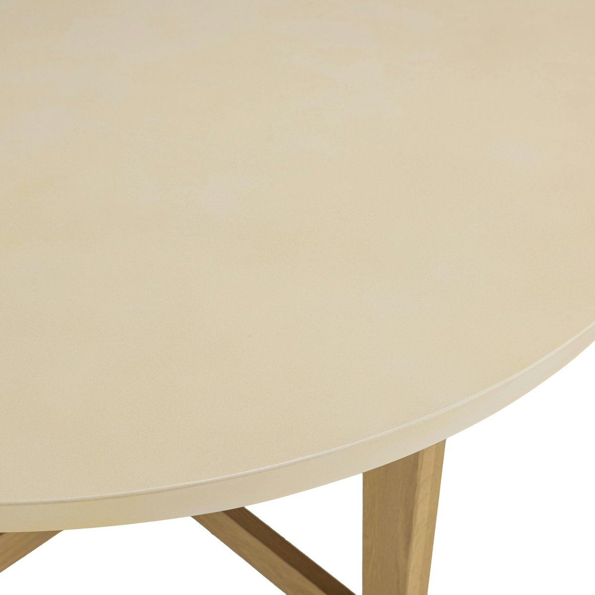Table à manger ronde 120 cm plateau béton beige BRASILIA beige, PIER IMPORT