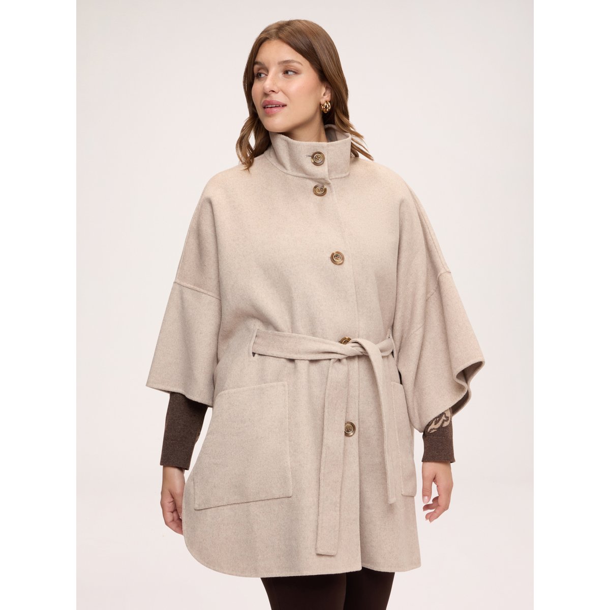 Manteau avec ceinture beige, FIORELLA RUBINO