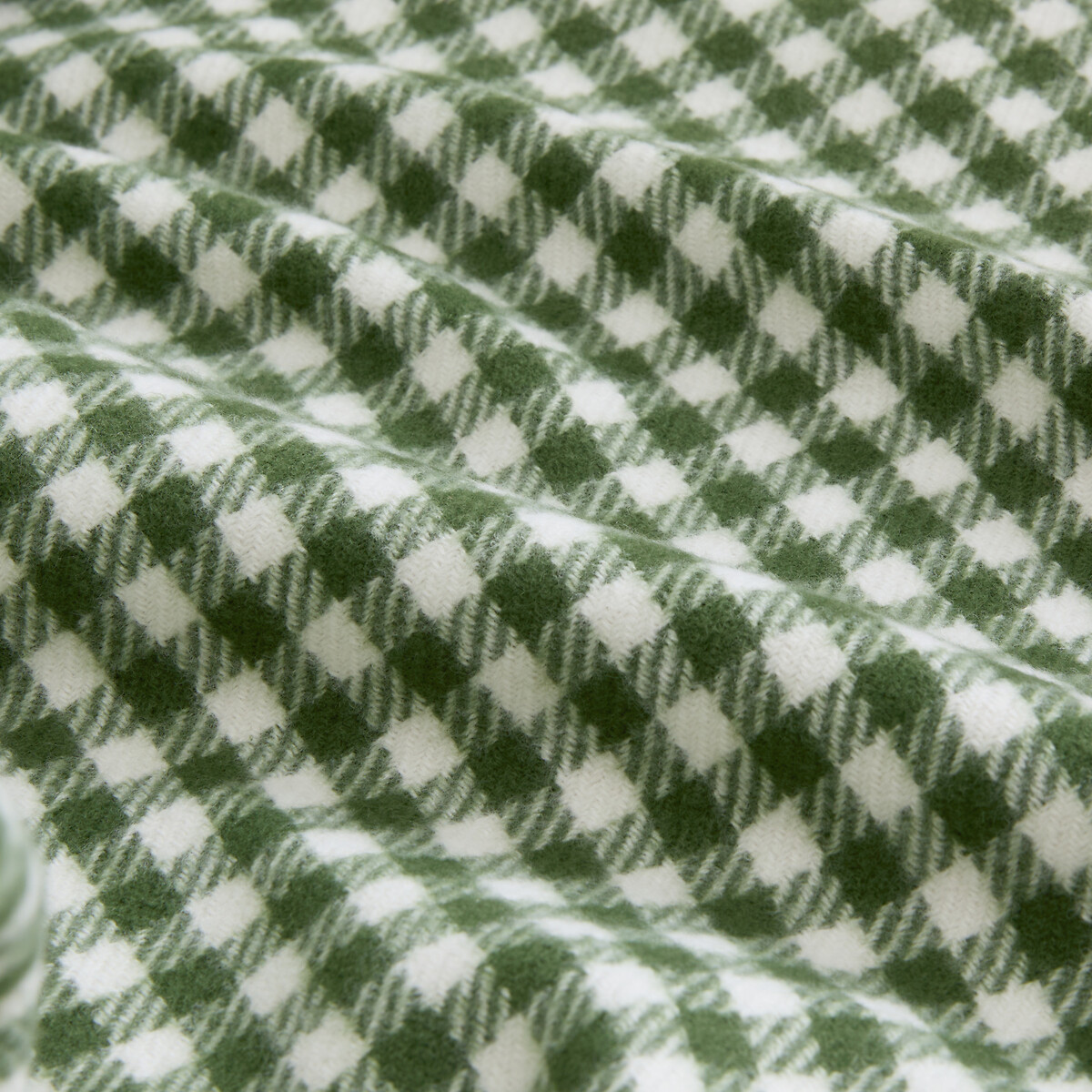 Plaid imprimé petits carreaux, finition frangée, ONESSA vichy vert, LA REDOUTE INTERIEURS