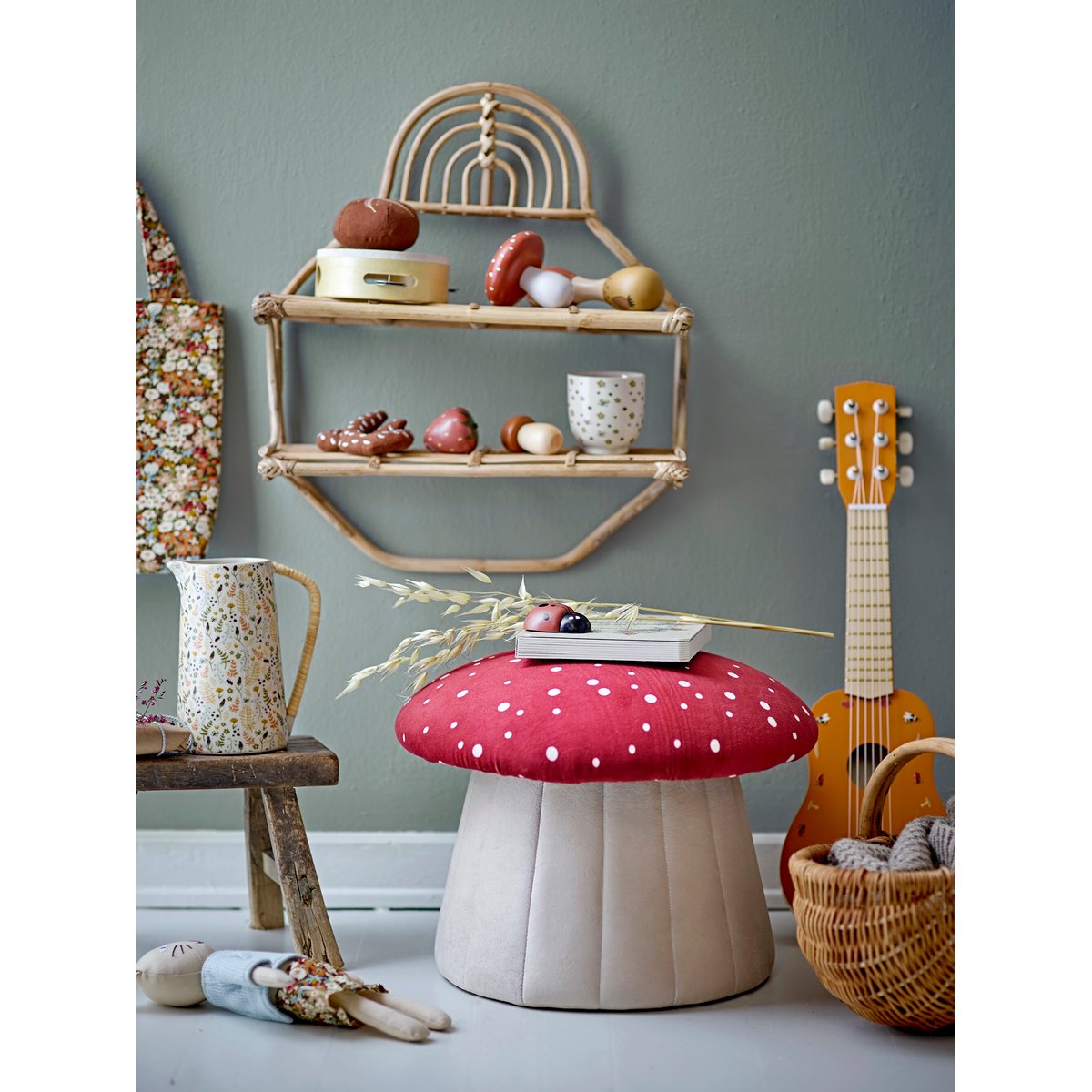 Pouf en tissu LUE multicolore, BLOOMINGVILLE
