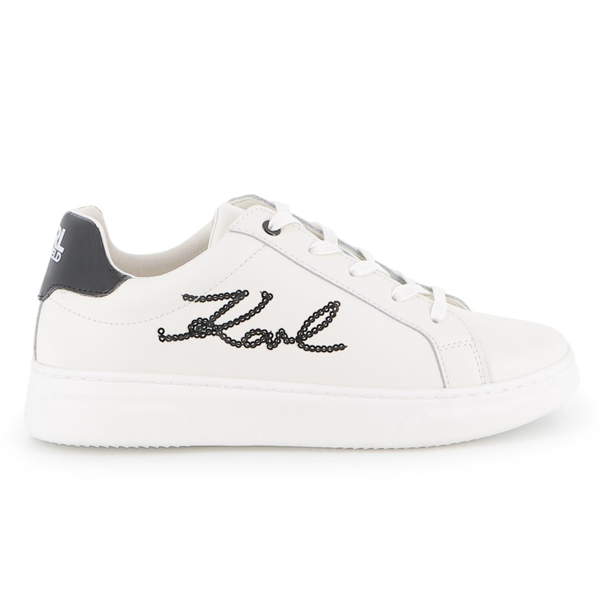 Sneakers basse stringate blanc, KARL LAGERFELD KIDS