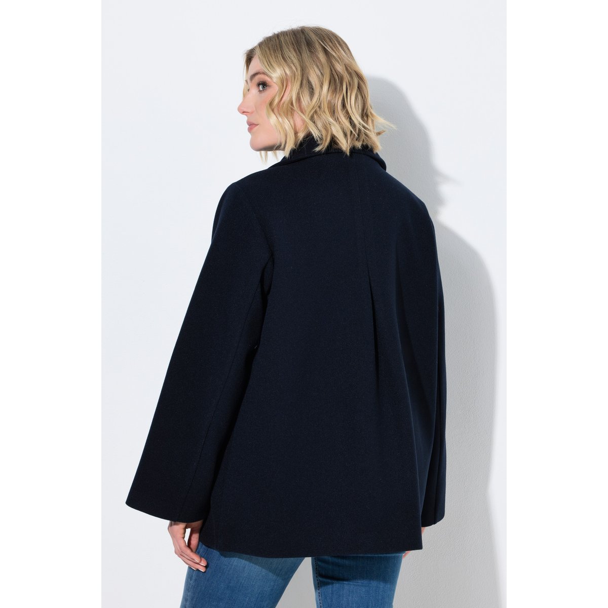 Caban oversize, col à revers marine, ULLA POPKEN