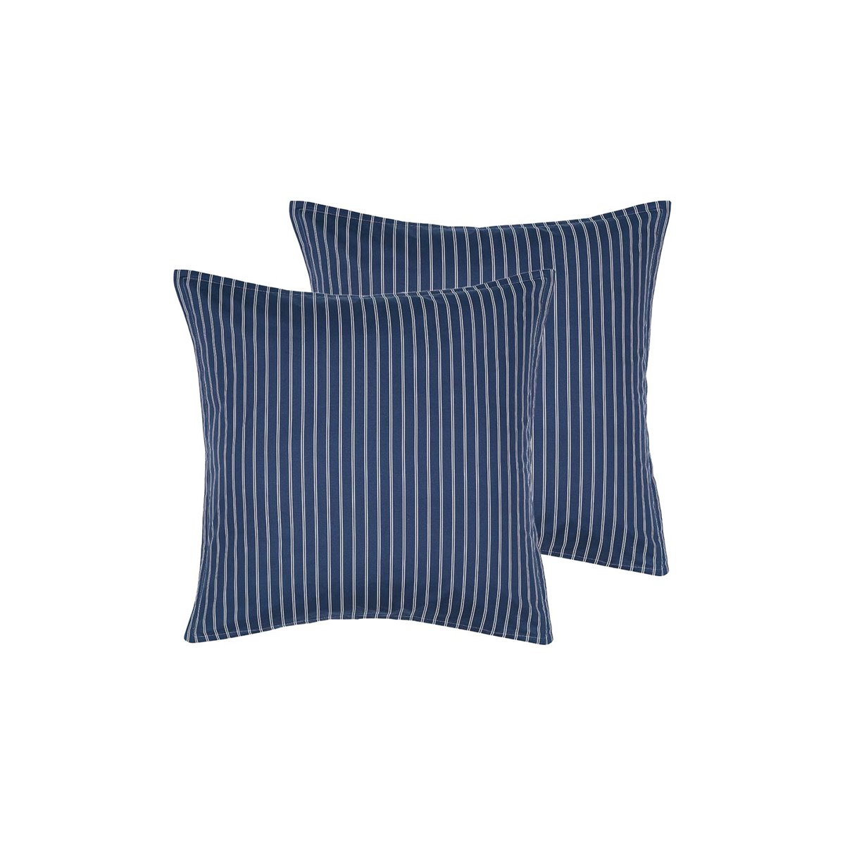 Parure housse de couette percale de coton avec 2 taies 65x65 cm LINQUIST indigo, SENSEI MAISON