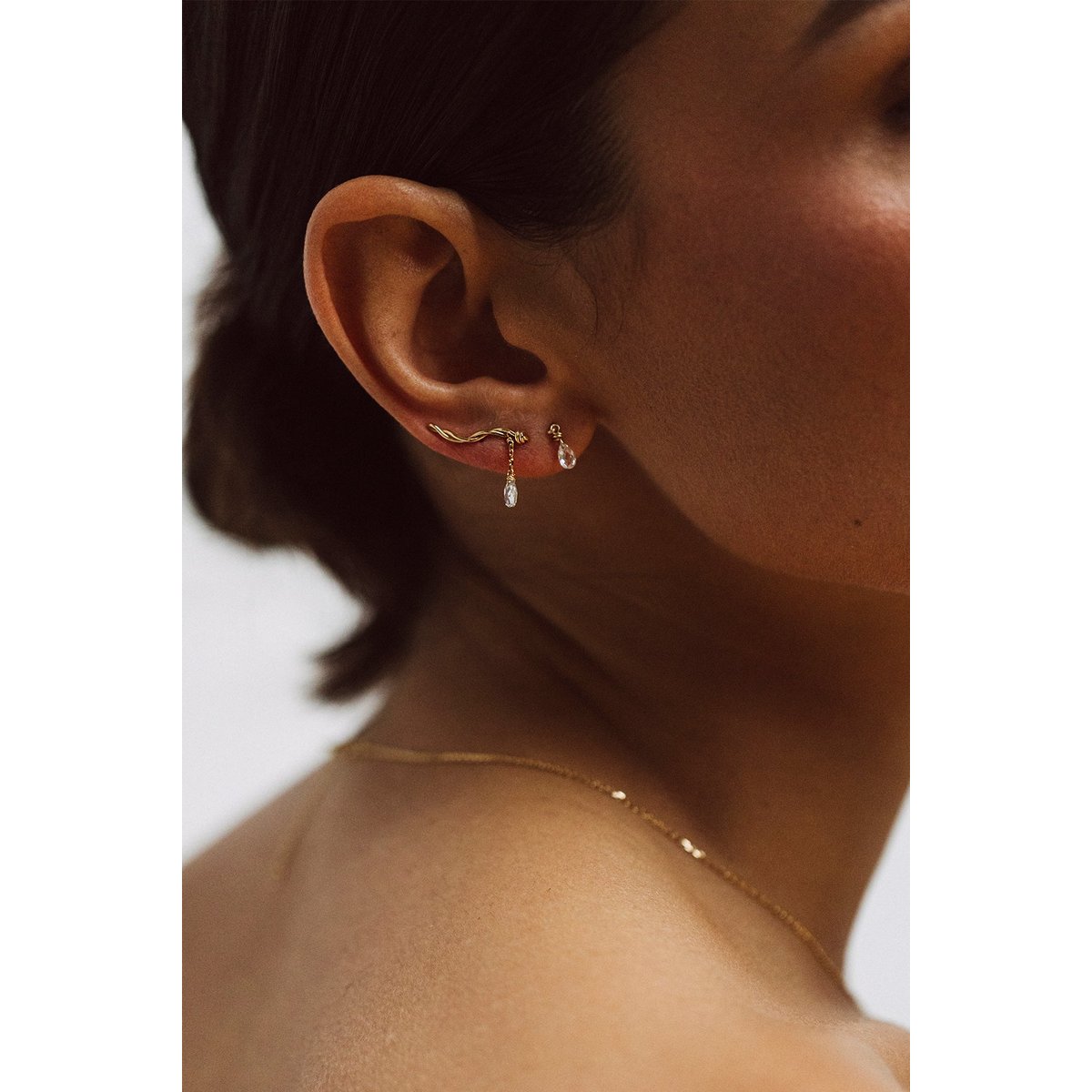 Puce pampille Mia - Or 750‰ Diamant blanc argent / tanzanite, YAY PARIS