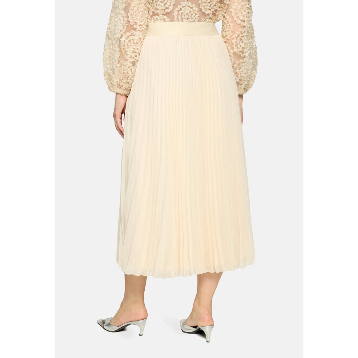 Jupe en tulle à plis champagne sorbet, VERA MONT