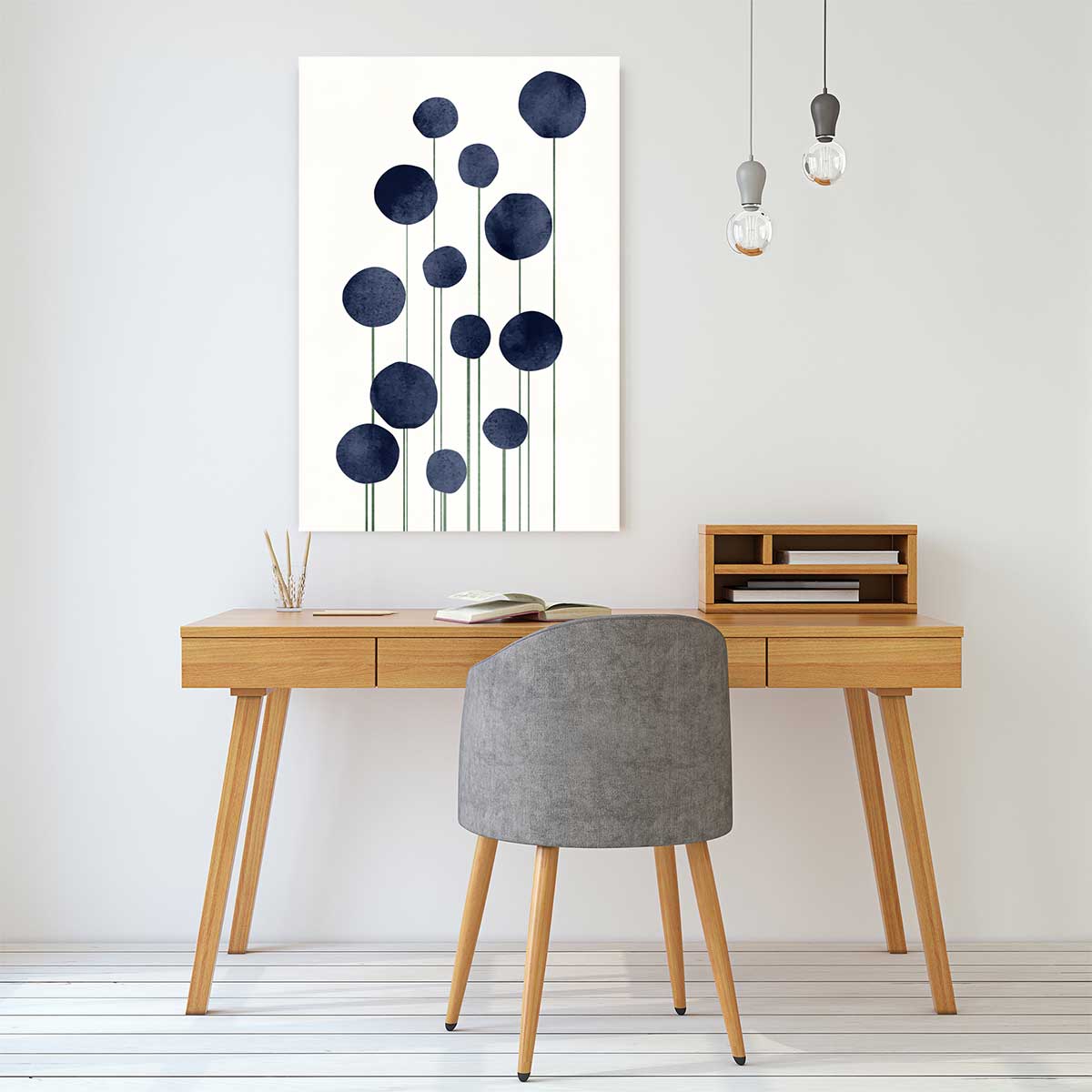 Tableau dessin fleurs d'eau tableau alu dibond, HEXOA