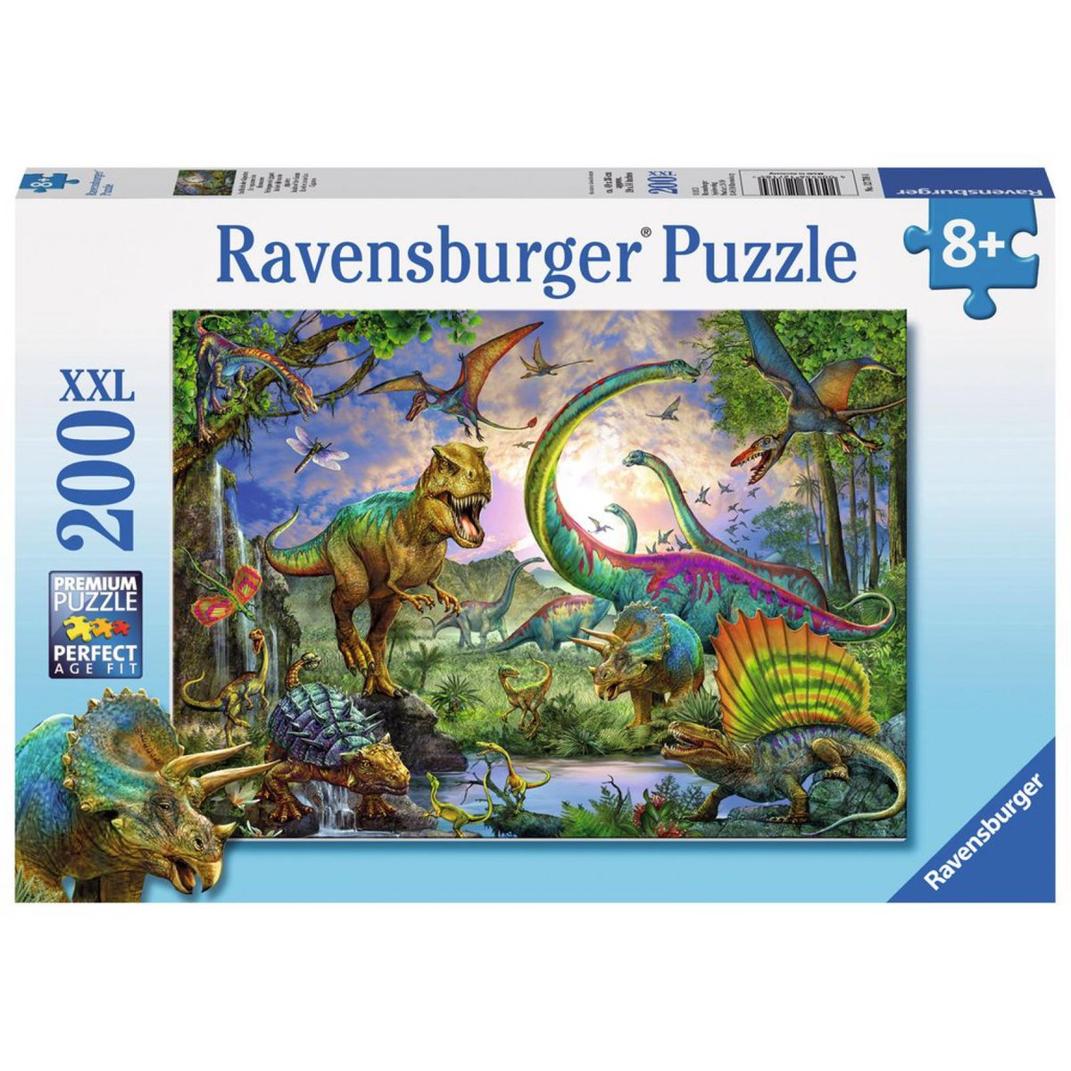 Puzzle 200 pièces XXL - Le royaume des dinosaures couleur unique, RAVENSBURGER