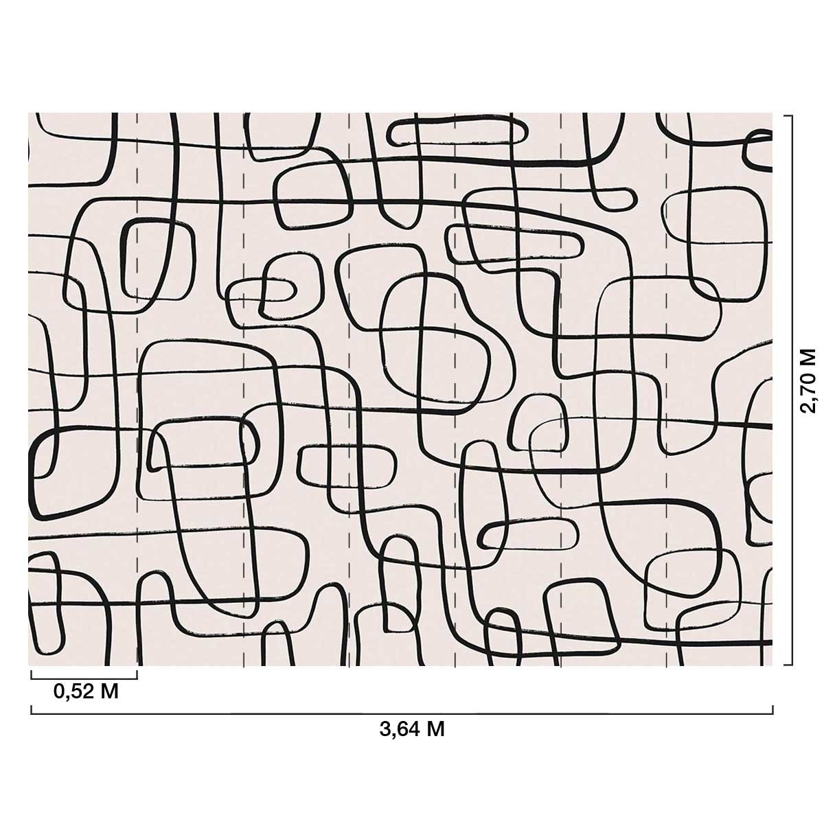 Papier peint lignes fines intissé, HEXOA