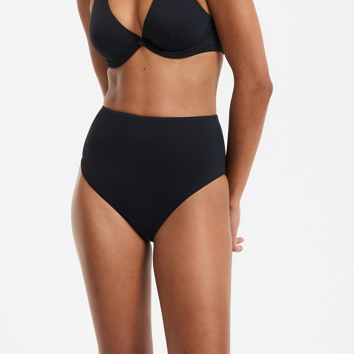 Slip bikini a vita alta Essentiel nero , LA REDOUTE COLLECTIONS