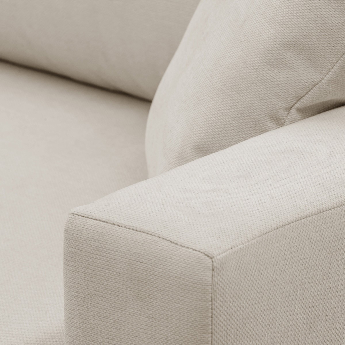 Canapé d'angle à gauche convertible 5 places en tissu chenille - ROBIN beige, HOMIFAB