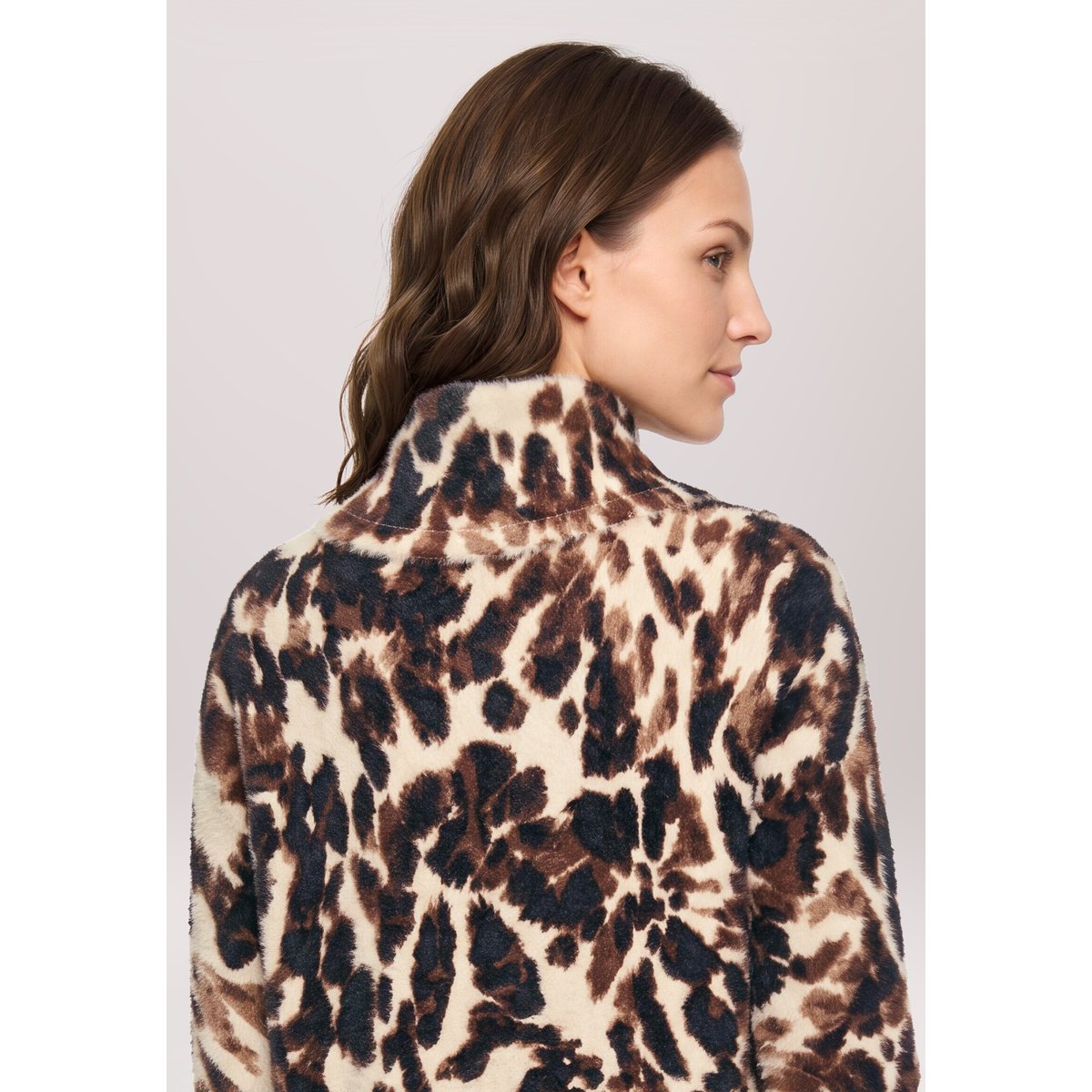 Pull-over en maille à col beige/noir, BETTY BARCLAY