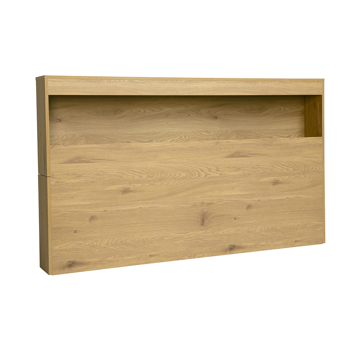 Tête de lit avec rangements finition bois chêne L170 cm SELENE chêne clair, MILIBOO
