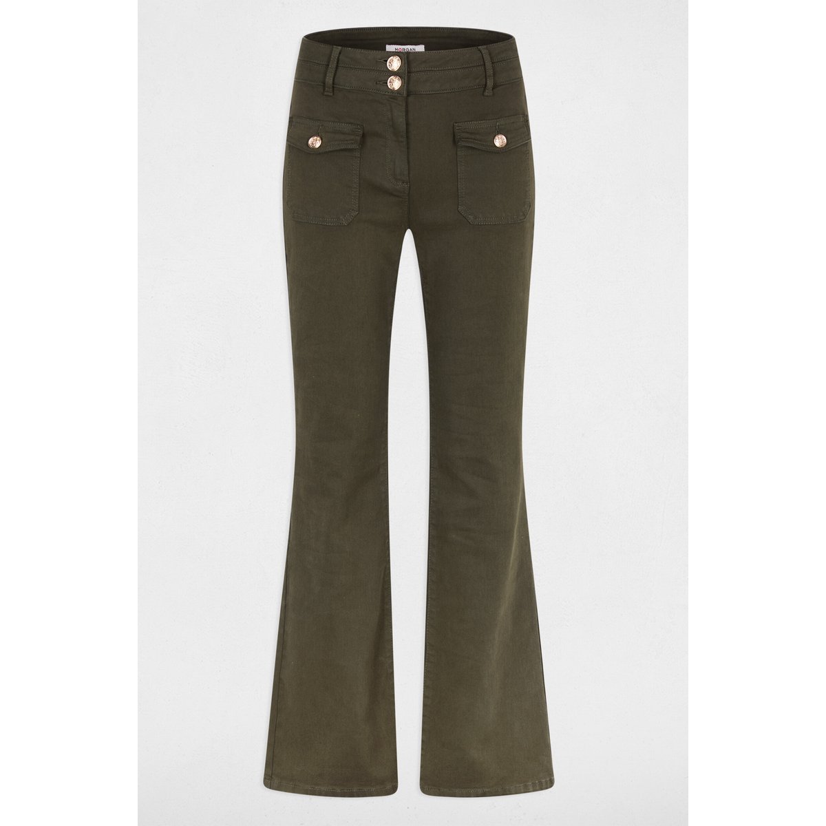 Pantalon bootcut vert kaki, MORGAN