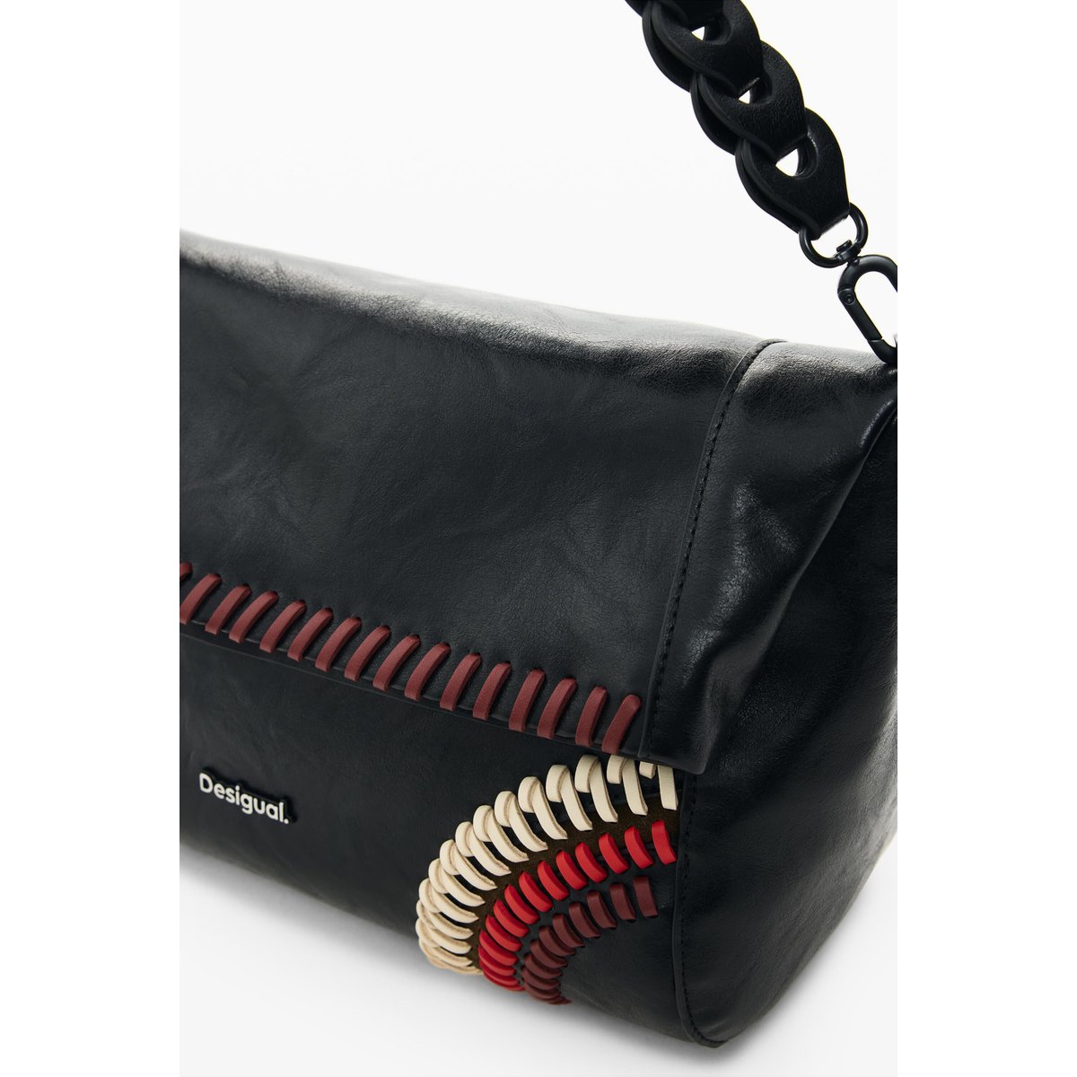 Sac effet cuir moyen noir, DESIGUAL