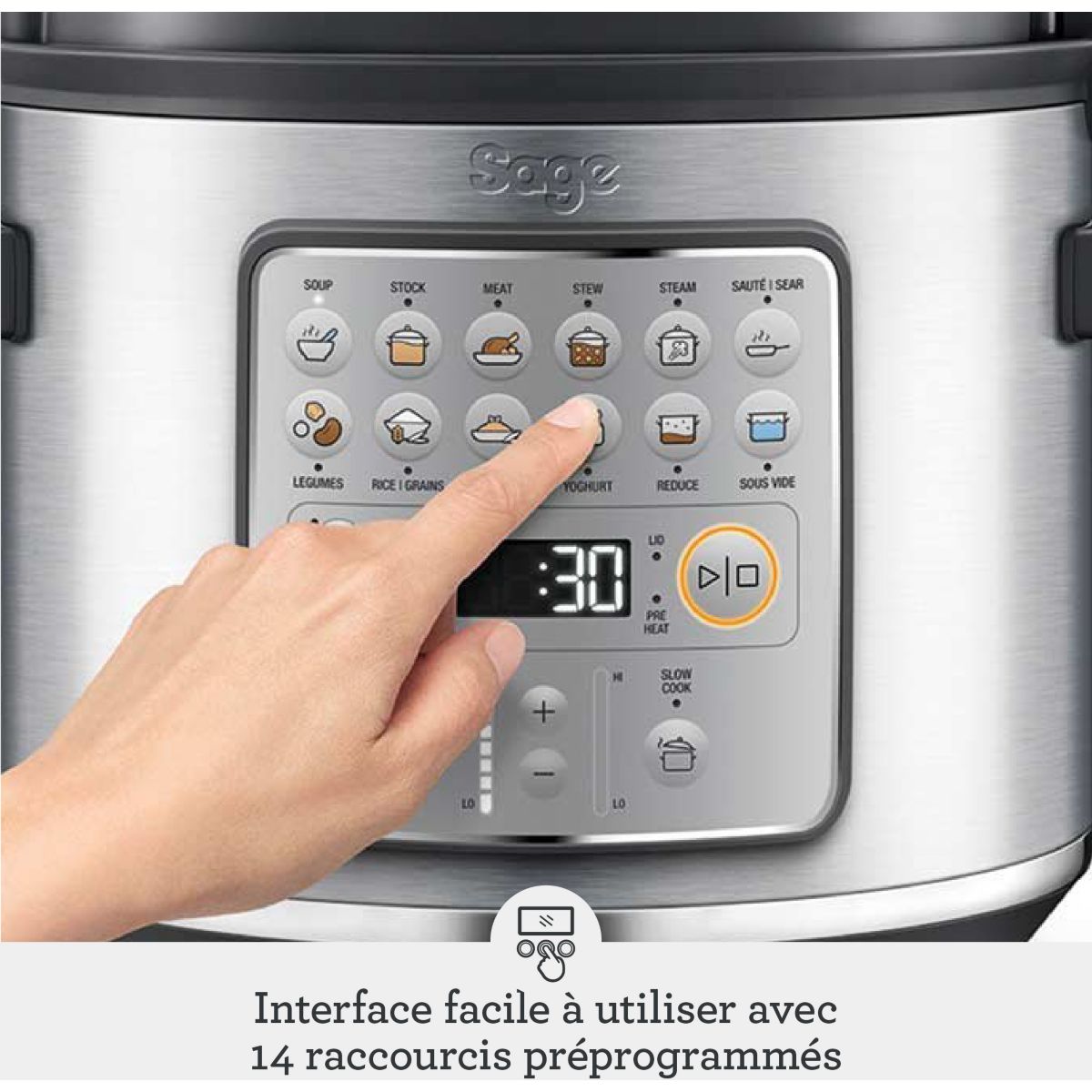 Multicuiseur SPR680BSS2EEU1- The Fast Slow Go argent / métallique, SAGE APPLIANCES
