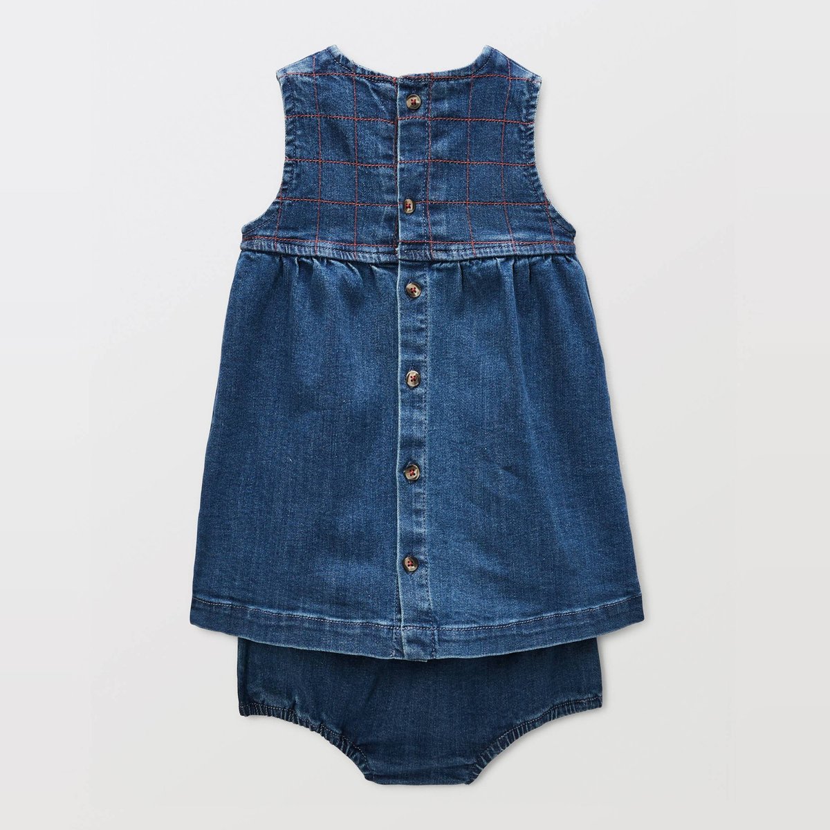 Robe en jean avec bloomer blue denim, BOUT'CHOU