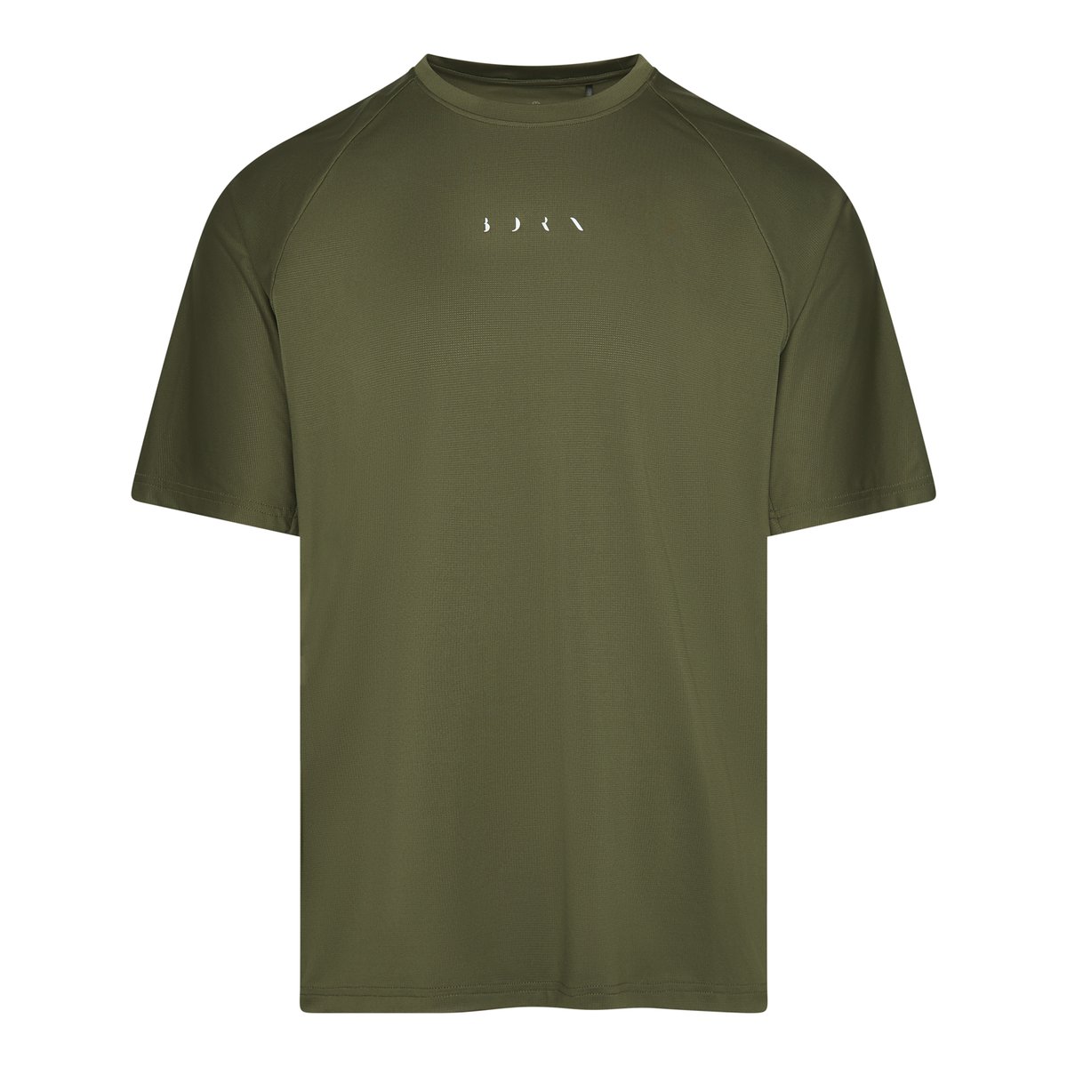 T-shirt de sport homme Trak Manches courtes séchage rapide vert kaki/noir, BORN