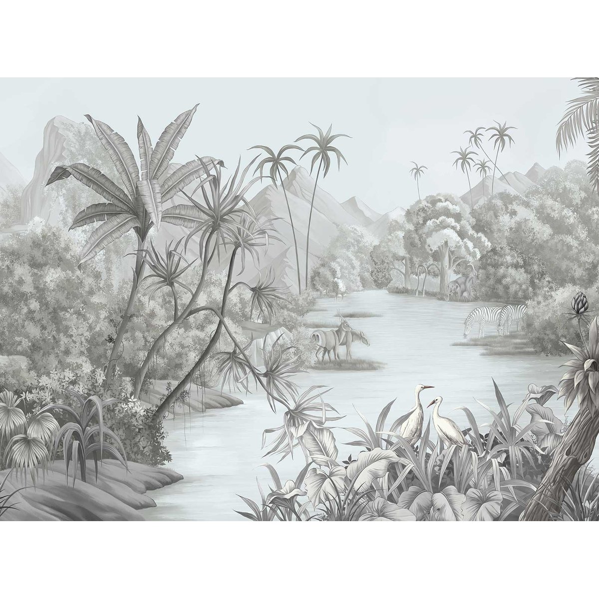 Papier peint jungle intissé, HEXOA