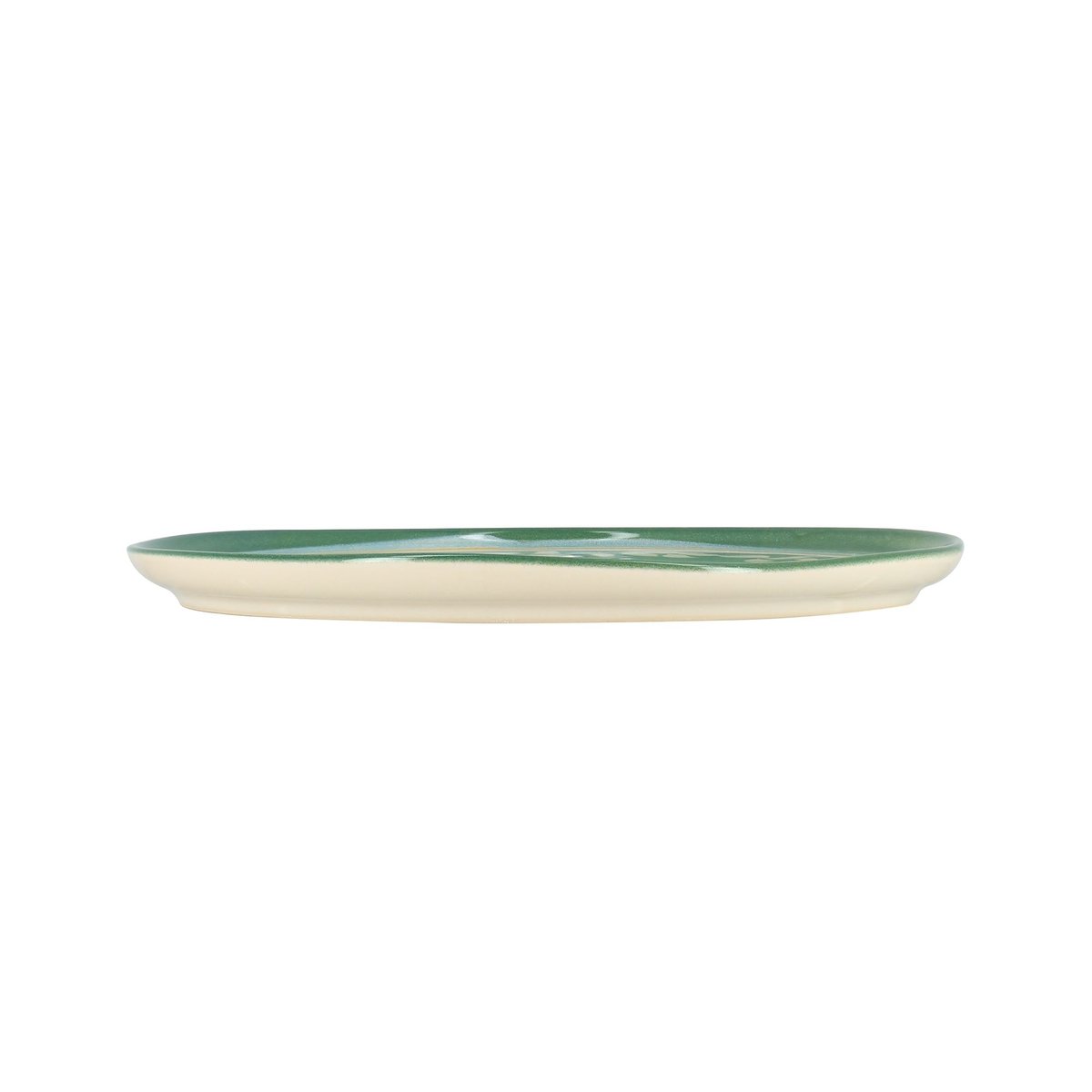 Lot de 6 assiettes plates en faïence 28cm, CAPRIA vert, NOVASTYL