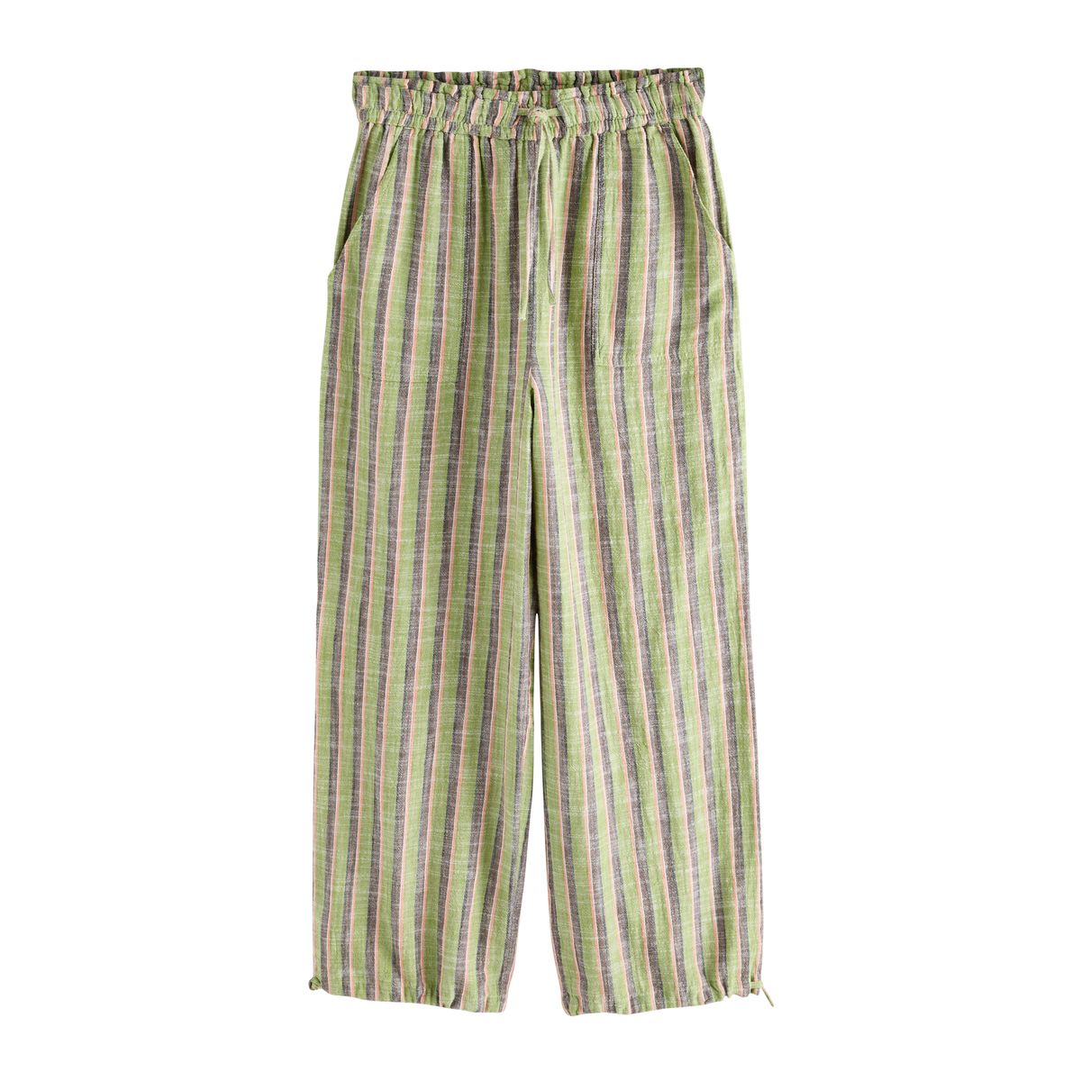 Pantalon ballon double gaze vert à rayures, NEXT
