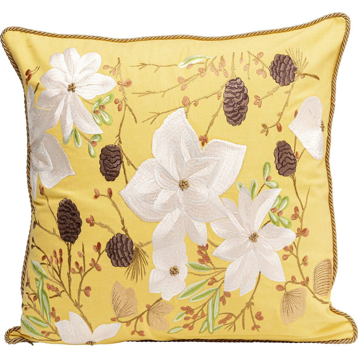 Coussin Arbusti 50x50cm jaune, KARE DESIGN