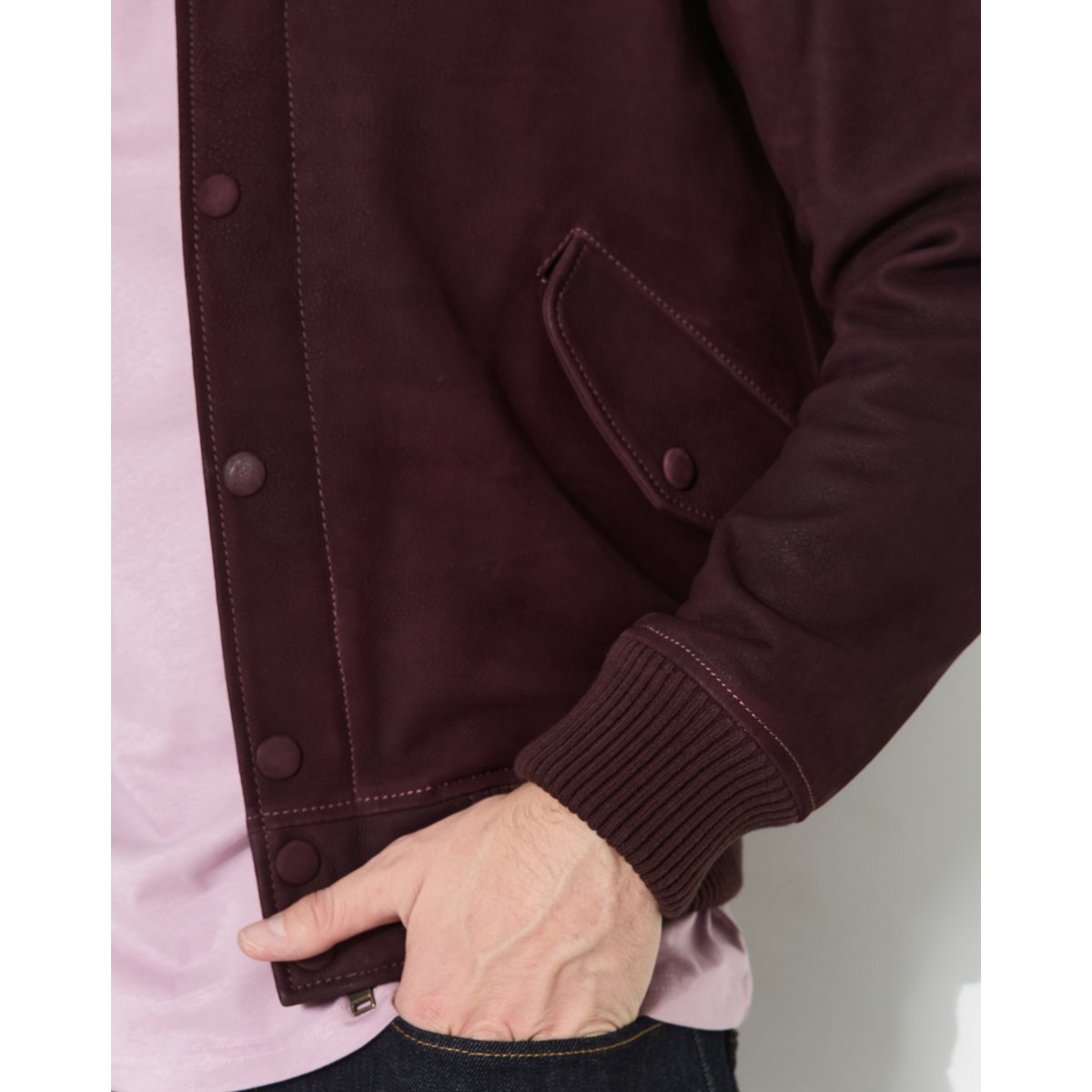 Veste en cuir DUSTY burgundy, CHEVIGNON