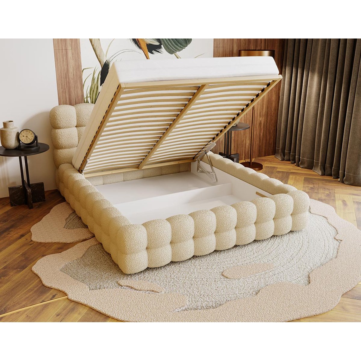 Lit coffre - DARLING beige, BEST MOBILIER