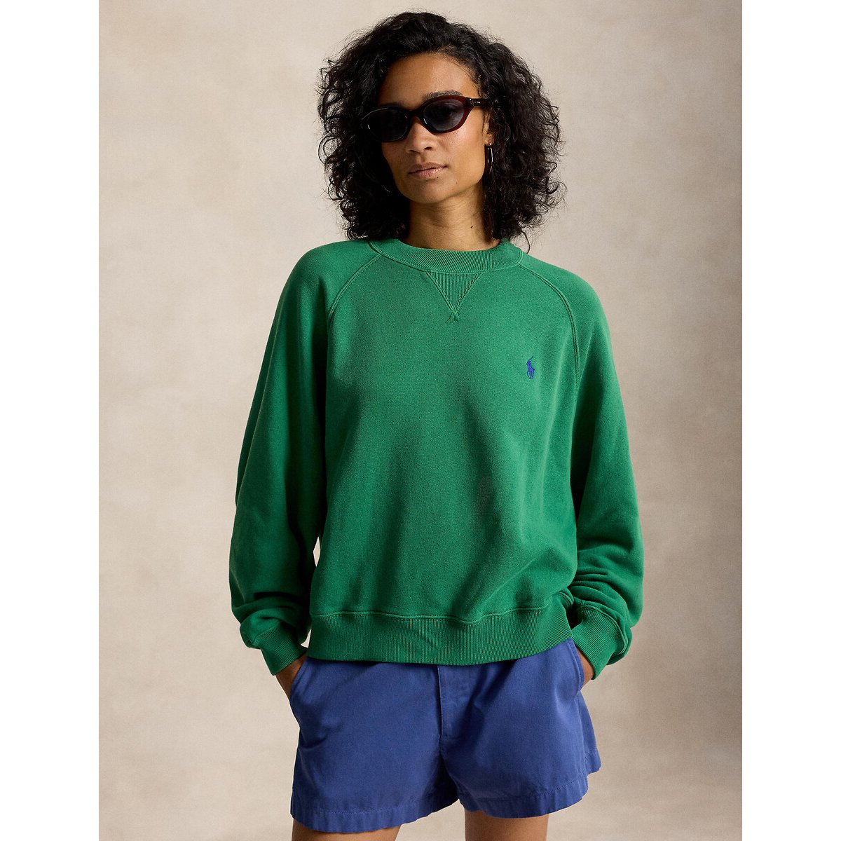 Sweat col rond, manches longues, coupe ample vert, POLO RALPH LAUREN