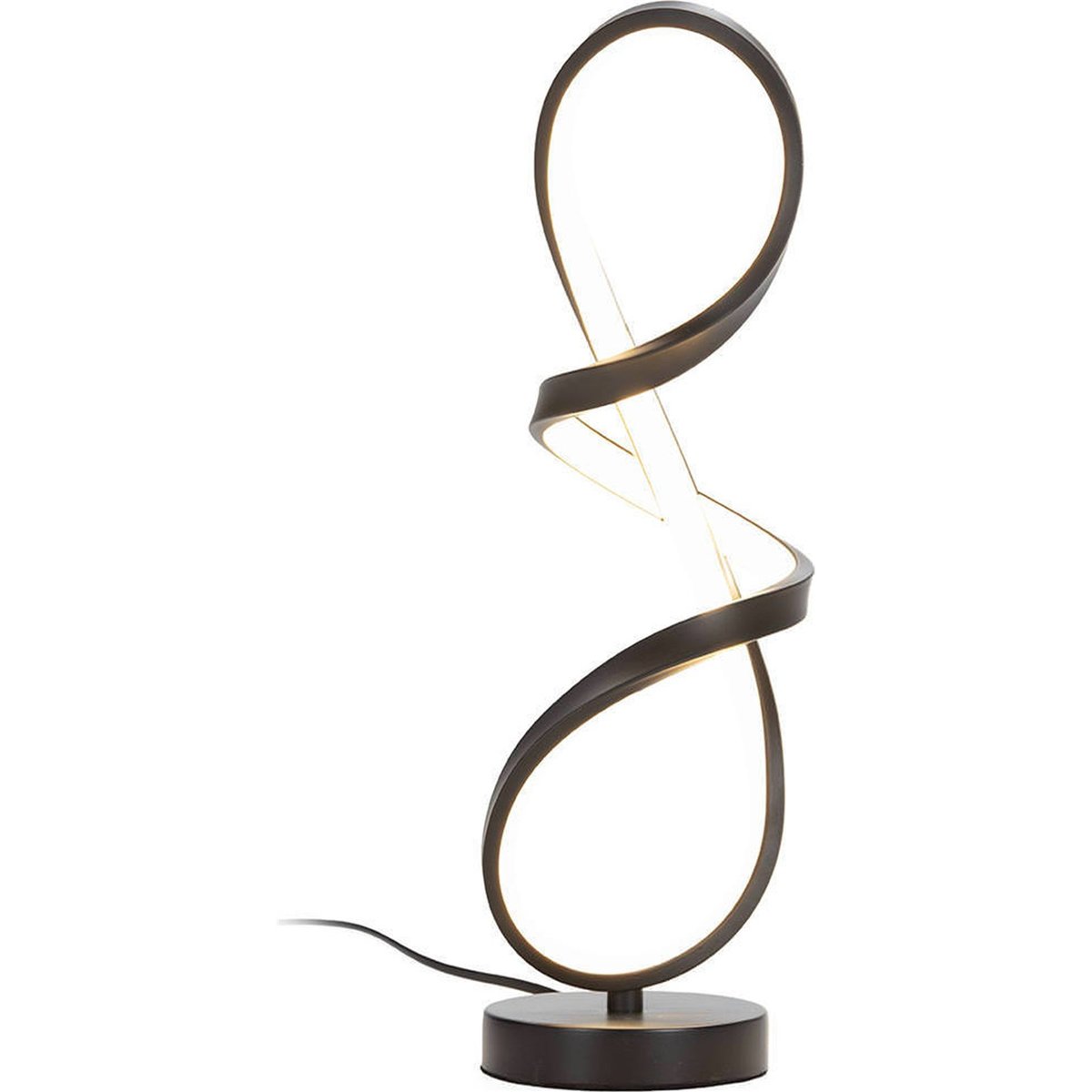 Lampe de table sculpturale en métal noir mat et translucide, RECOLLECTION