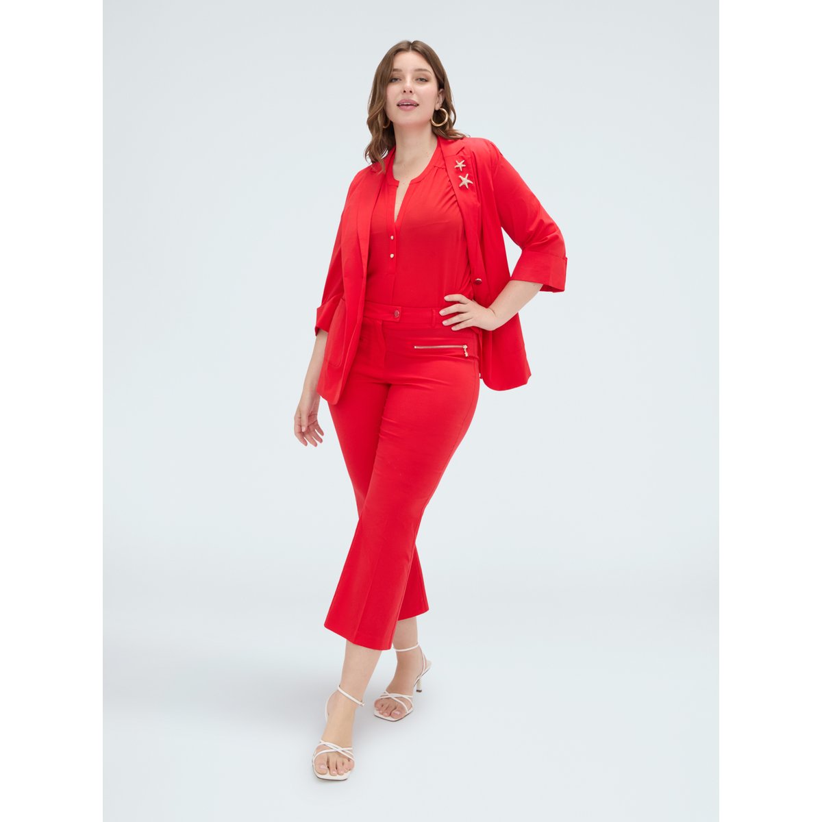 Blazer avec broches rouge, FIORELLA RUBINO
