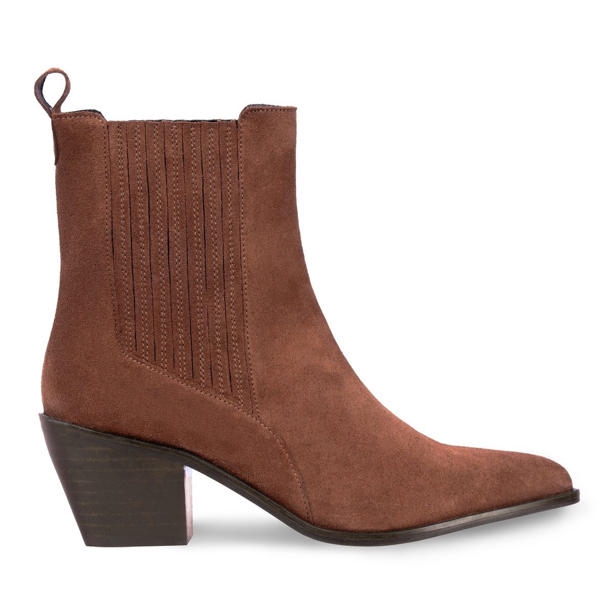 Bottines santiag cuir daim camel, JULES & JENN