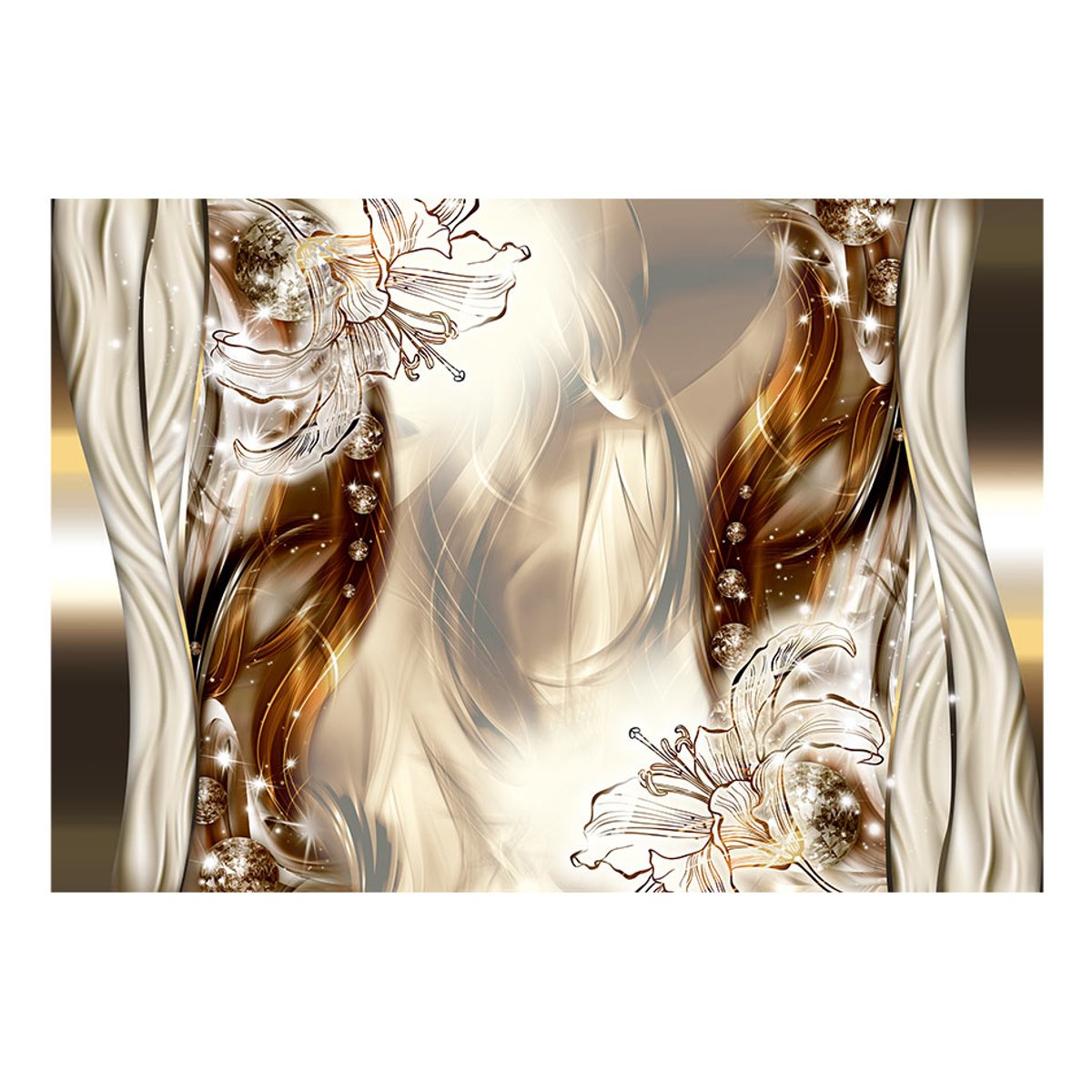 Papier peint intissé panoramique Fleurs Ethereal Sheen multicouleur, EDEN