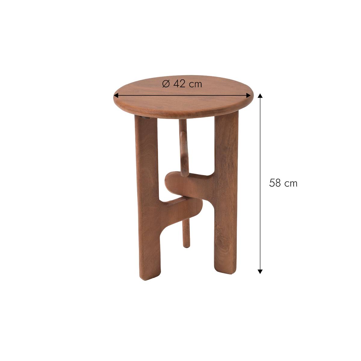 Tabouret en bois de manguier Mylae bois foncé, MADE IN MEUBLES