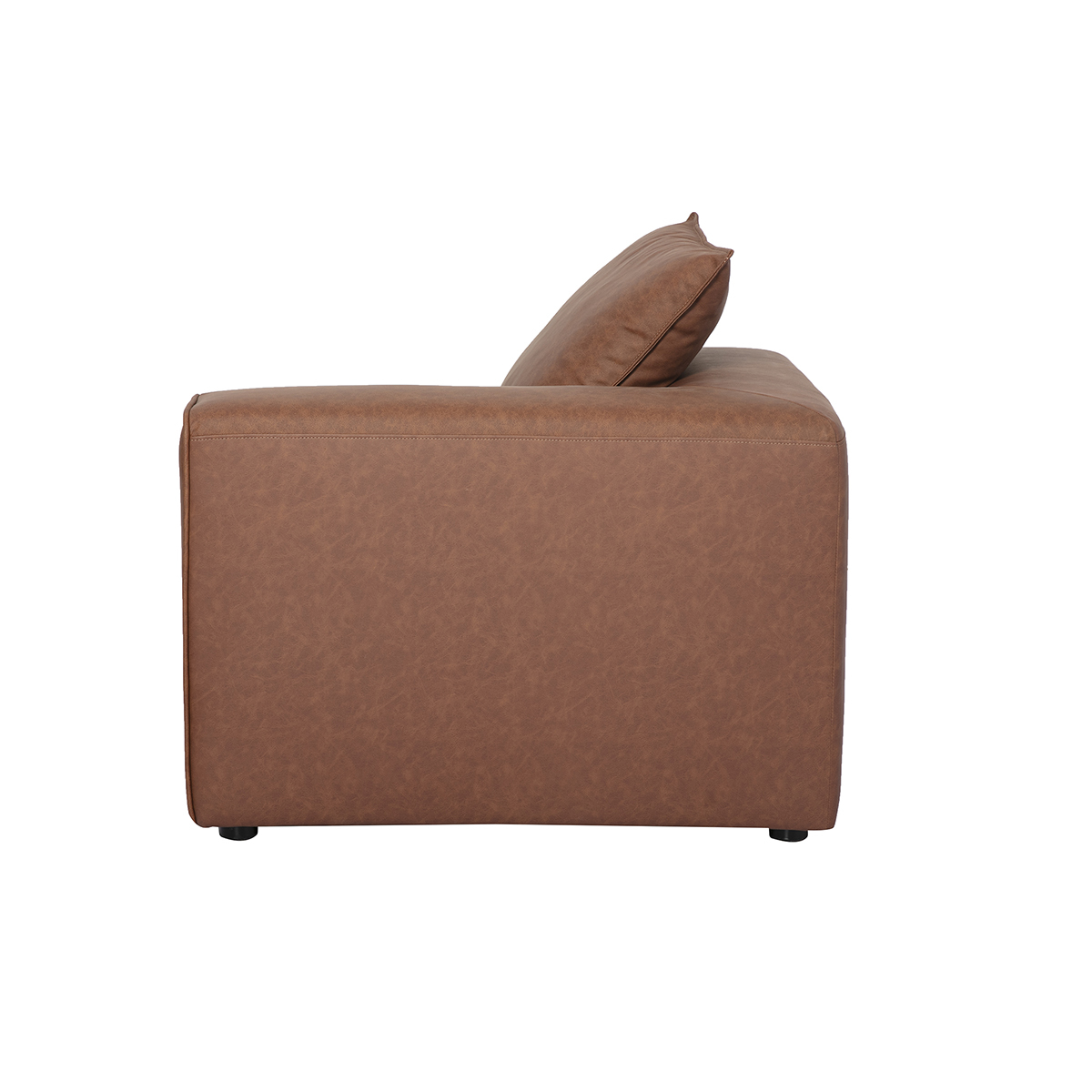 Module d'angle droit pour canapé en cuir marron FERGUS marron, MILIBOO