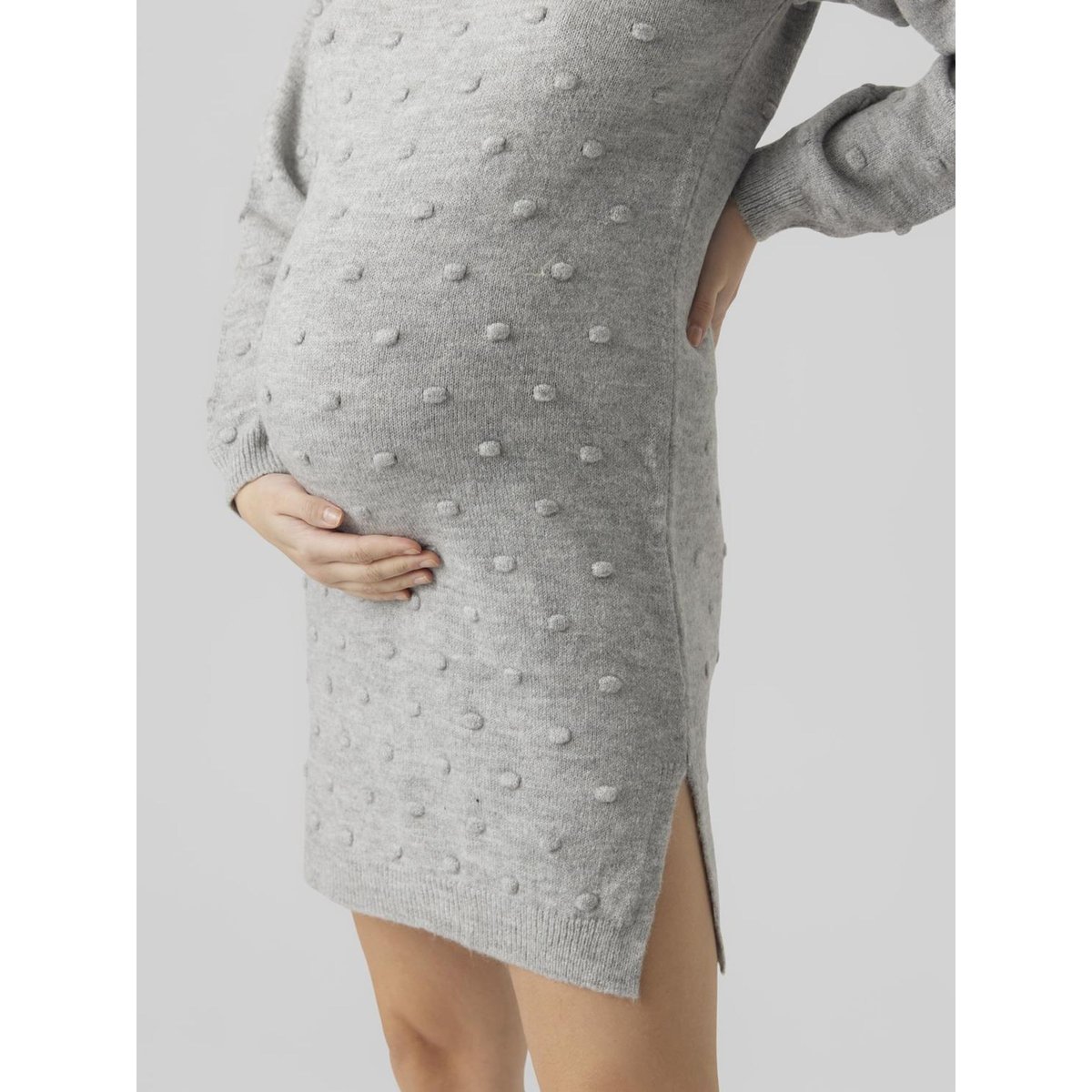 Robe En Maille grise - light grey melange, MAMA LICIOUS