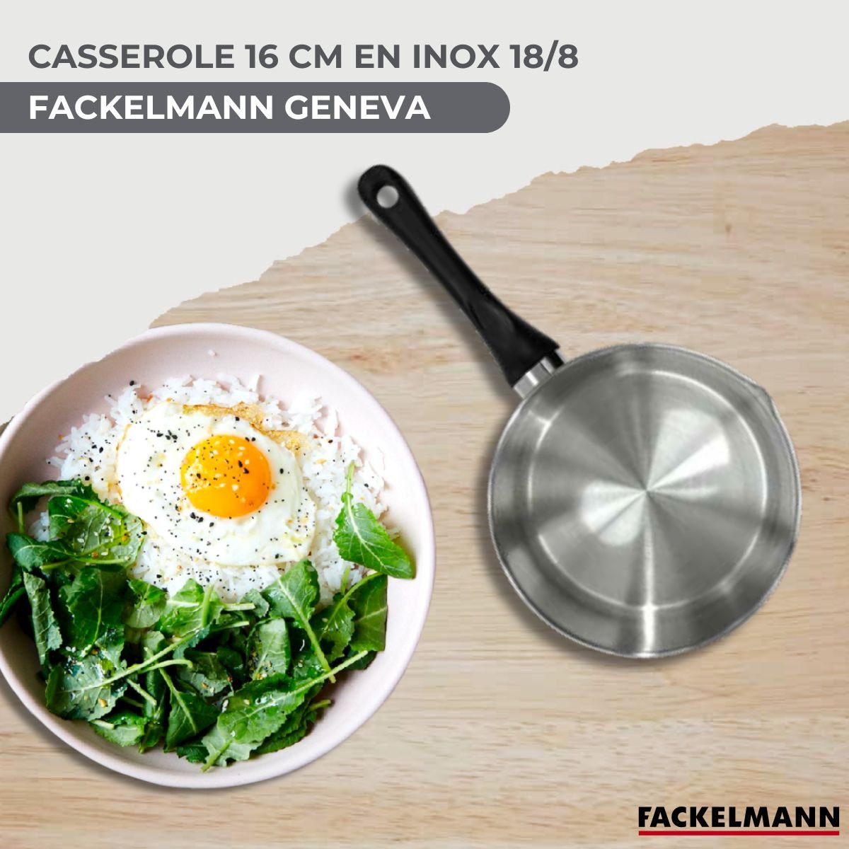 Batterie de cuisine 1 casserole 16cm GENEVA noir,gris, FACKELMANN