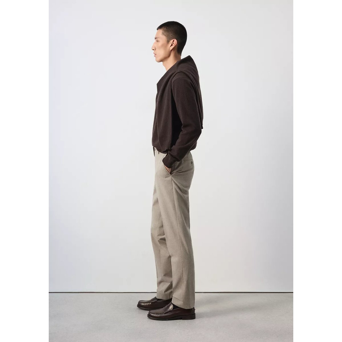 Pantalon flanelle regular-fit beige, MANGO MAN
