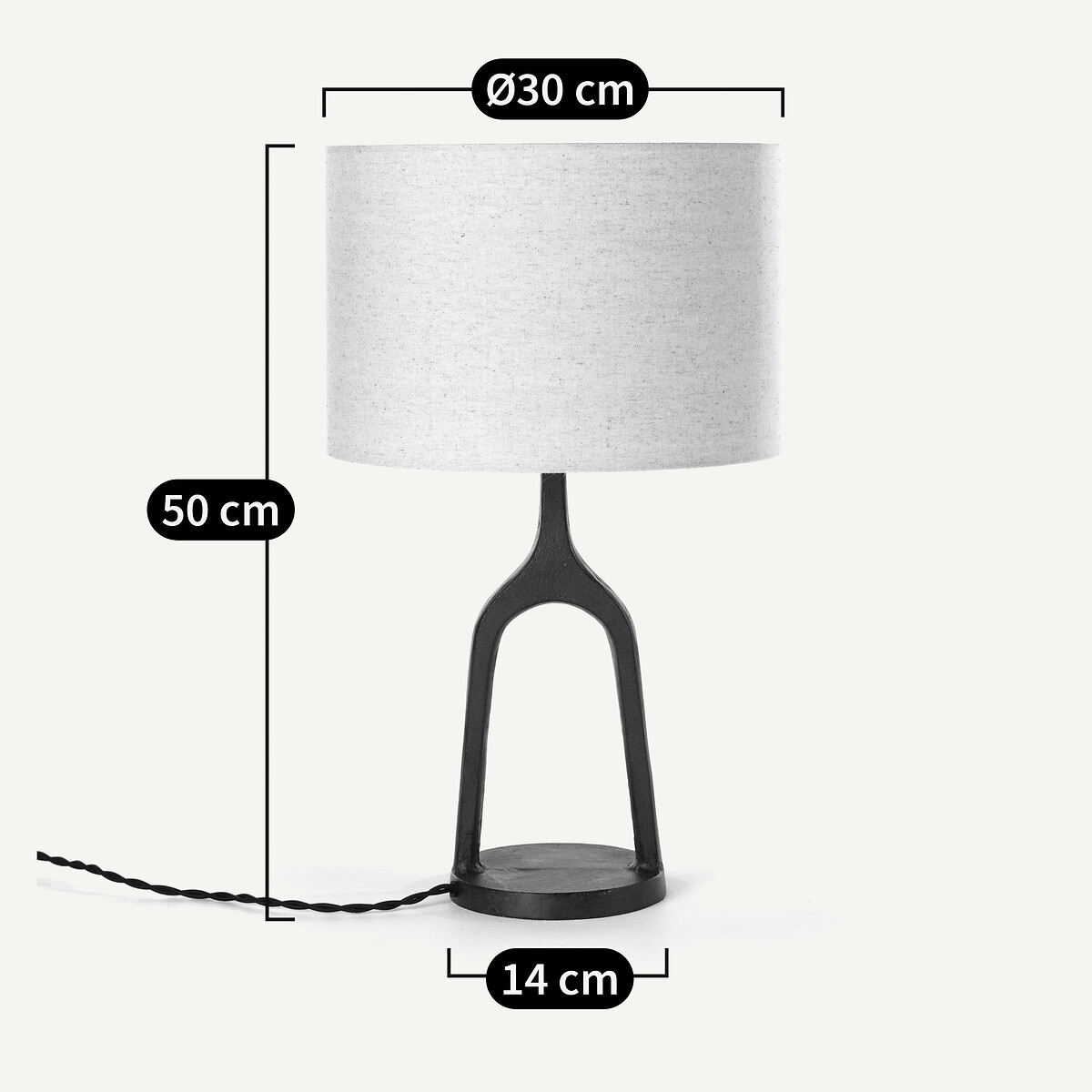 Lampada da tavolo in metallo e lino Jakomé bronzo invecchiato, AM.PM